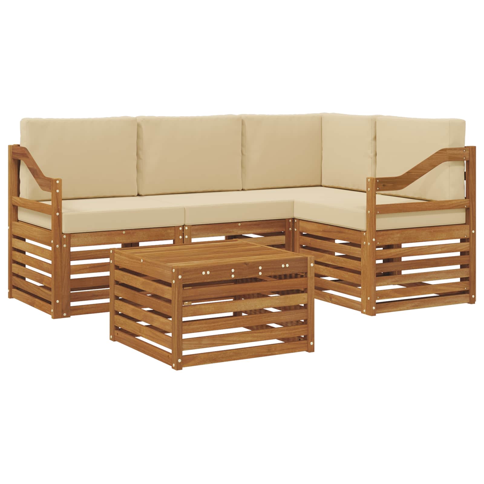 Ensemble de canapés d'extérieur 5 pcs Naturel et Beige - XIOS