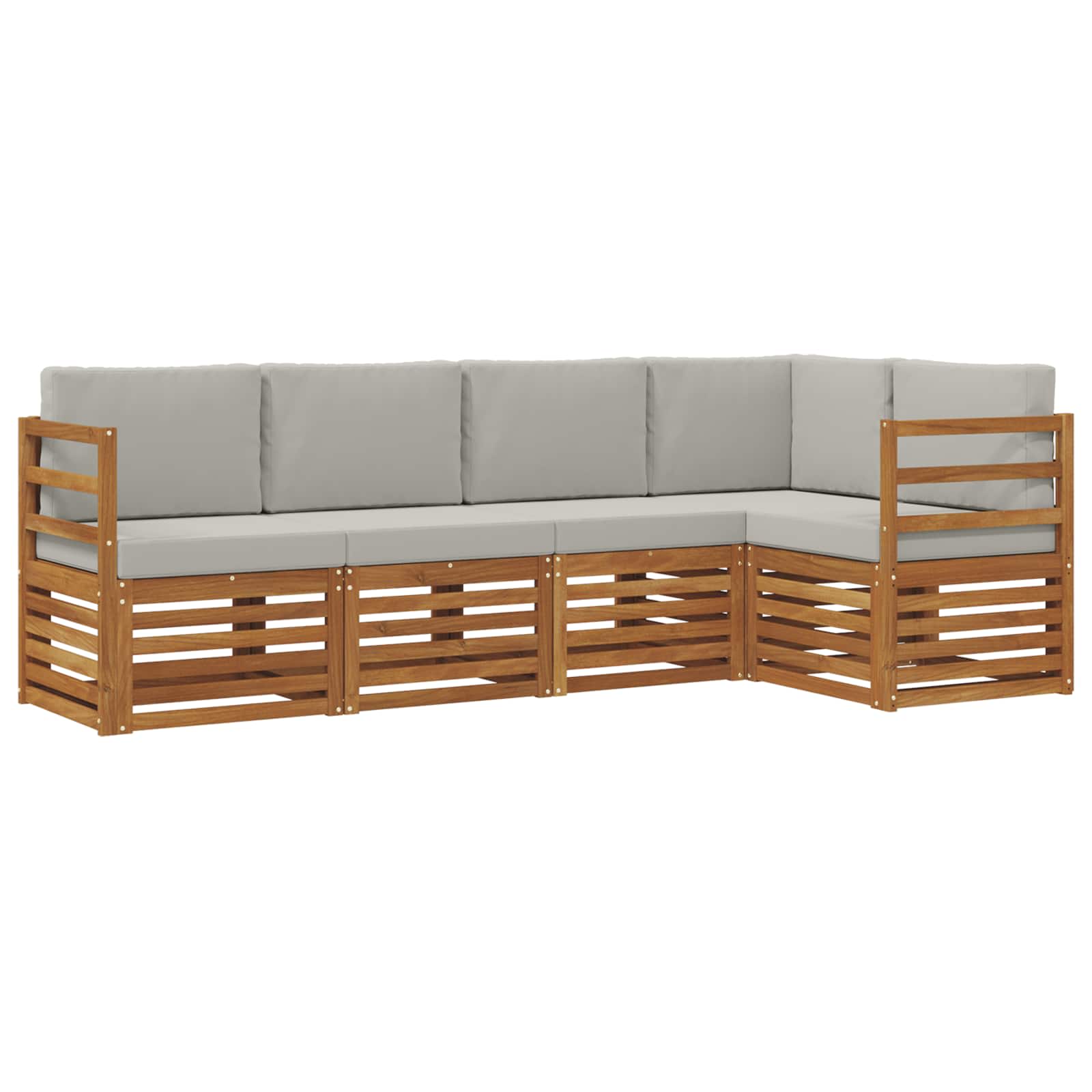 Ensemble de canapé d'angle 5 pcs Gris Naturel et Clair - XIOS