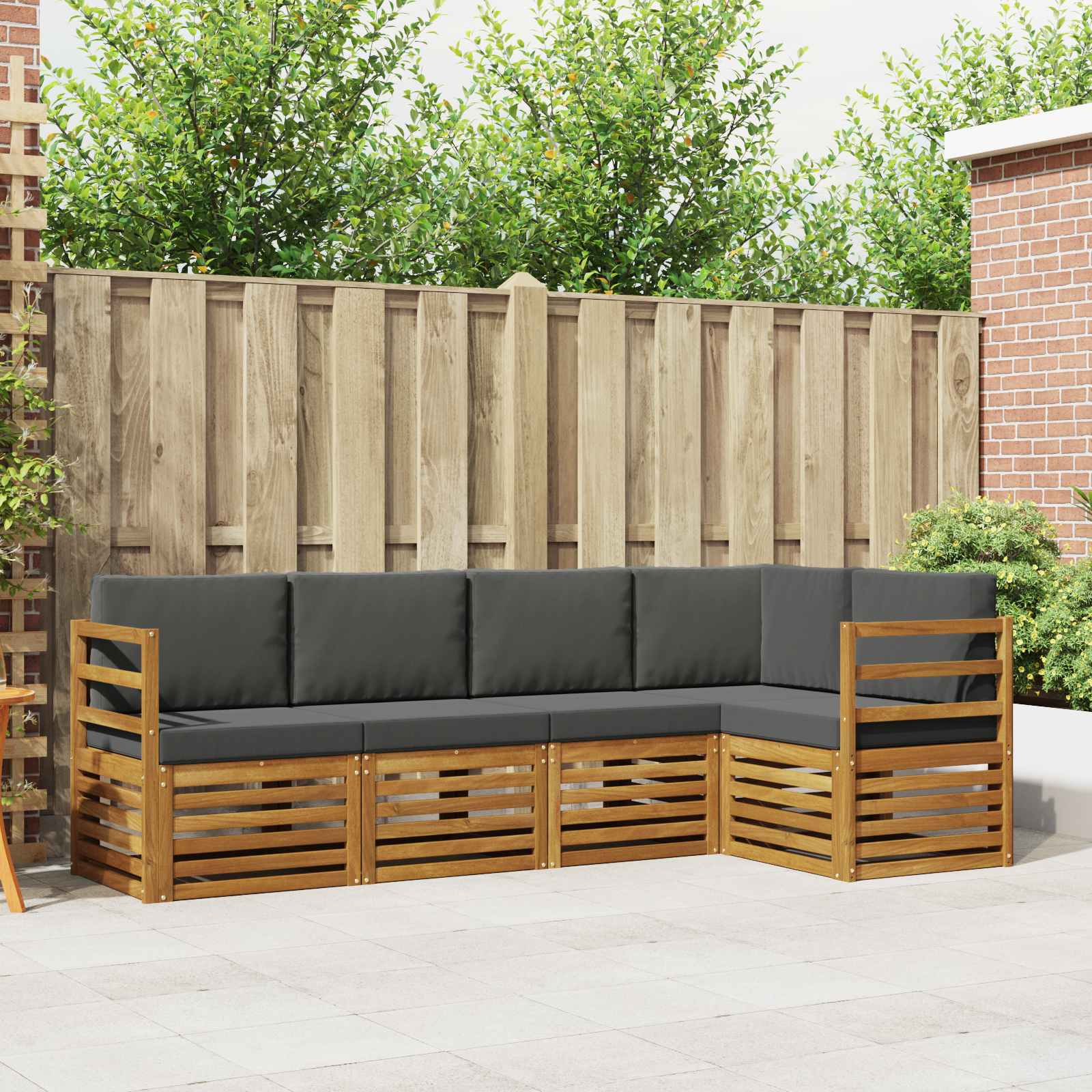 Ensemble de canapé d'angle 5 pcs Naturel et Anthracite - XIOS