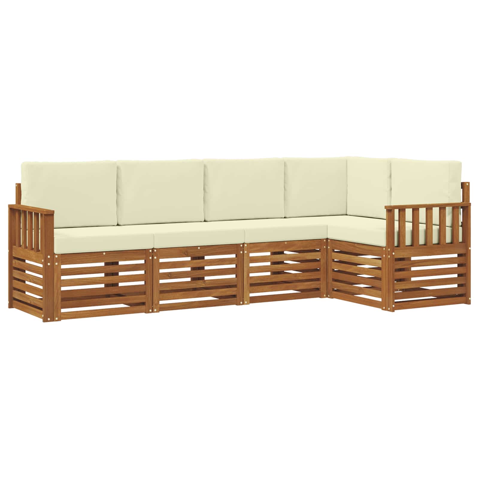 Ensemble de canapé d'angle avec coussin 5 pcs Naturel et Crème - XIOS