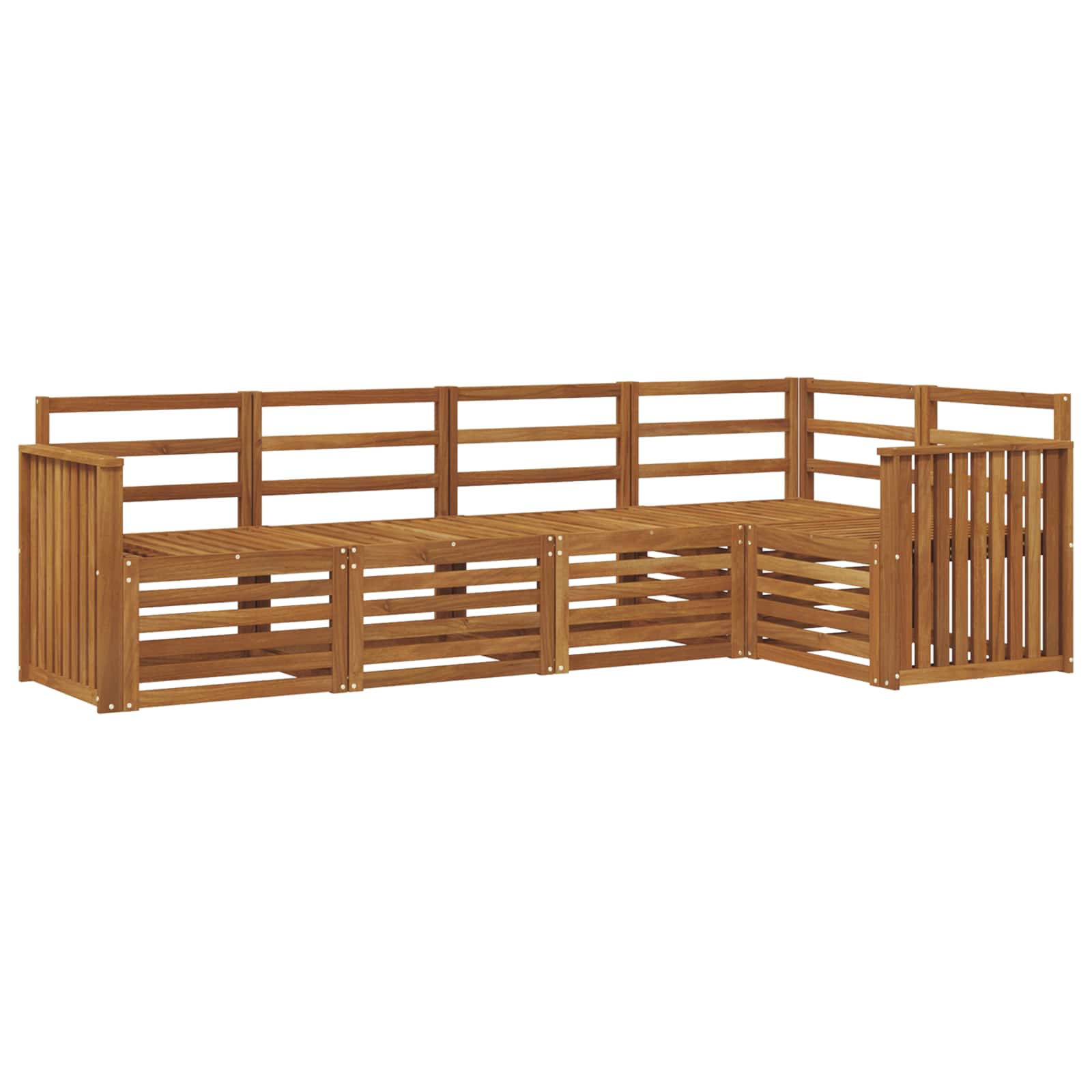 Ensemble de canapé d'angle 5 pcs Naturel Bois d'Acacia Massif - XIOS
