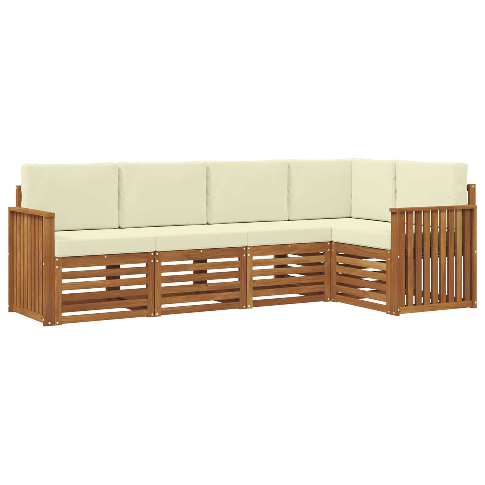 Ensemble de canapé d'angle avec coussin 5 pcs Naturel et Crème - XIOS