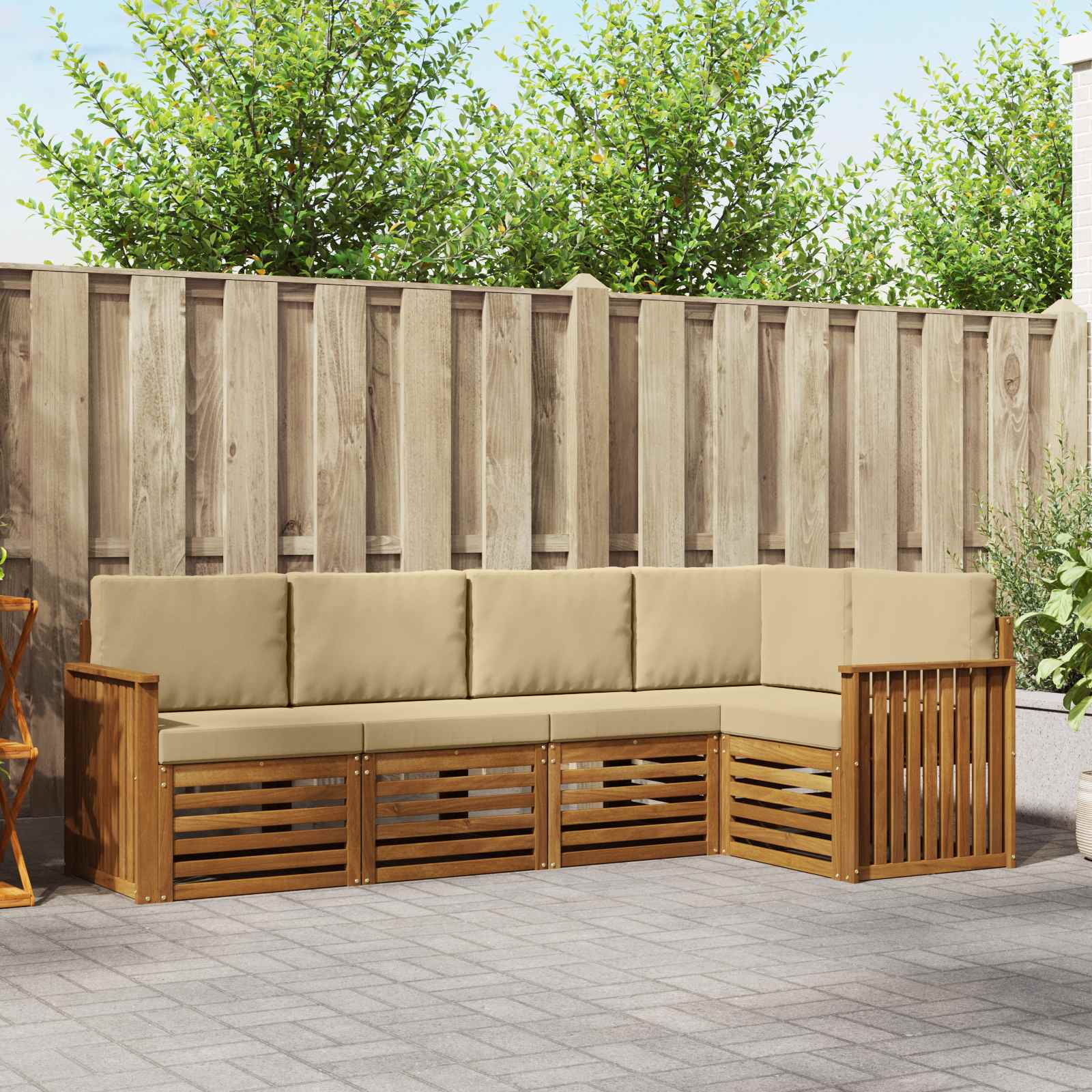 Ensembles de canapés avec coussin 5 pcs Naturel et Beige - XIOS