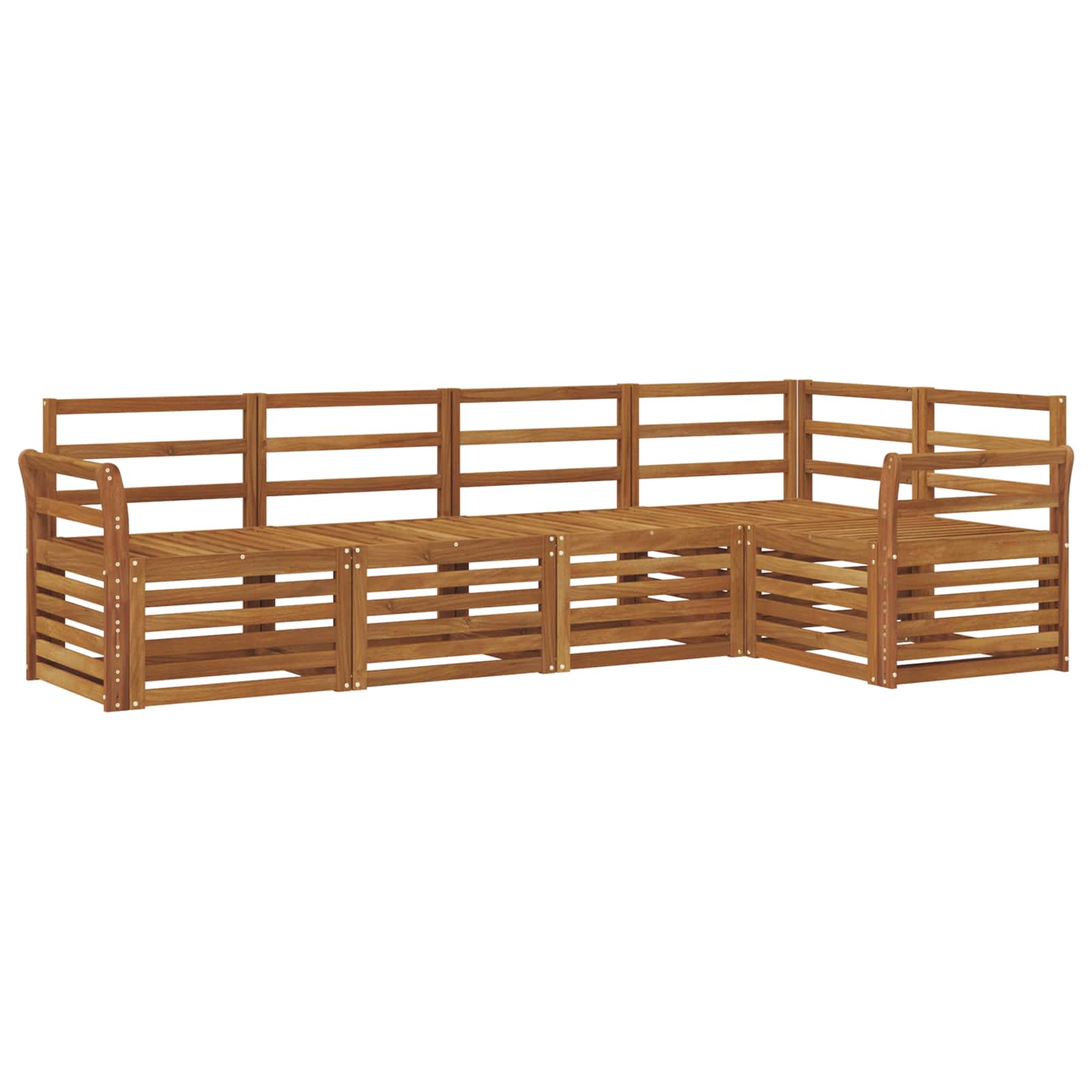 Ensemble de canapé d'angle 5 pcs Naturel Bois d'Acacia Massif - XIOS