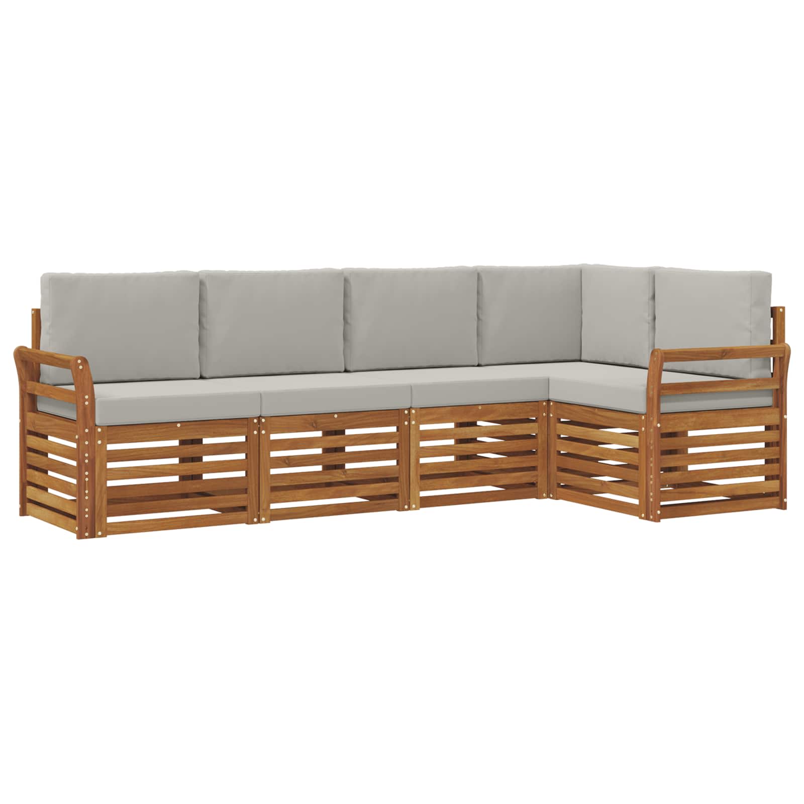 Ensemble de canapé d'angle 5 pcs Gris Naturel et Clair - XIOS