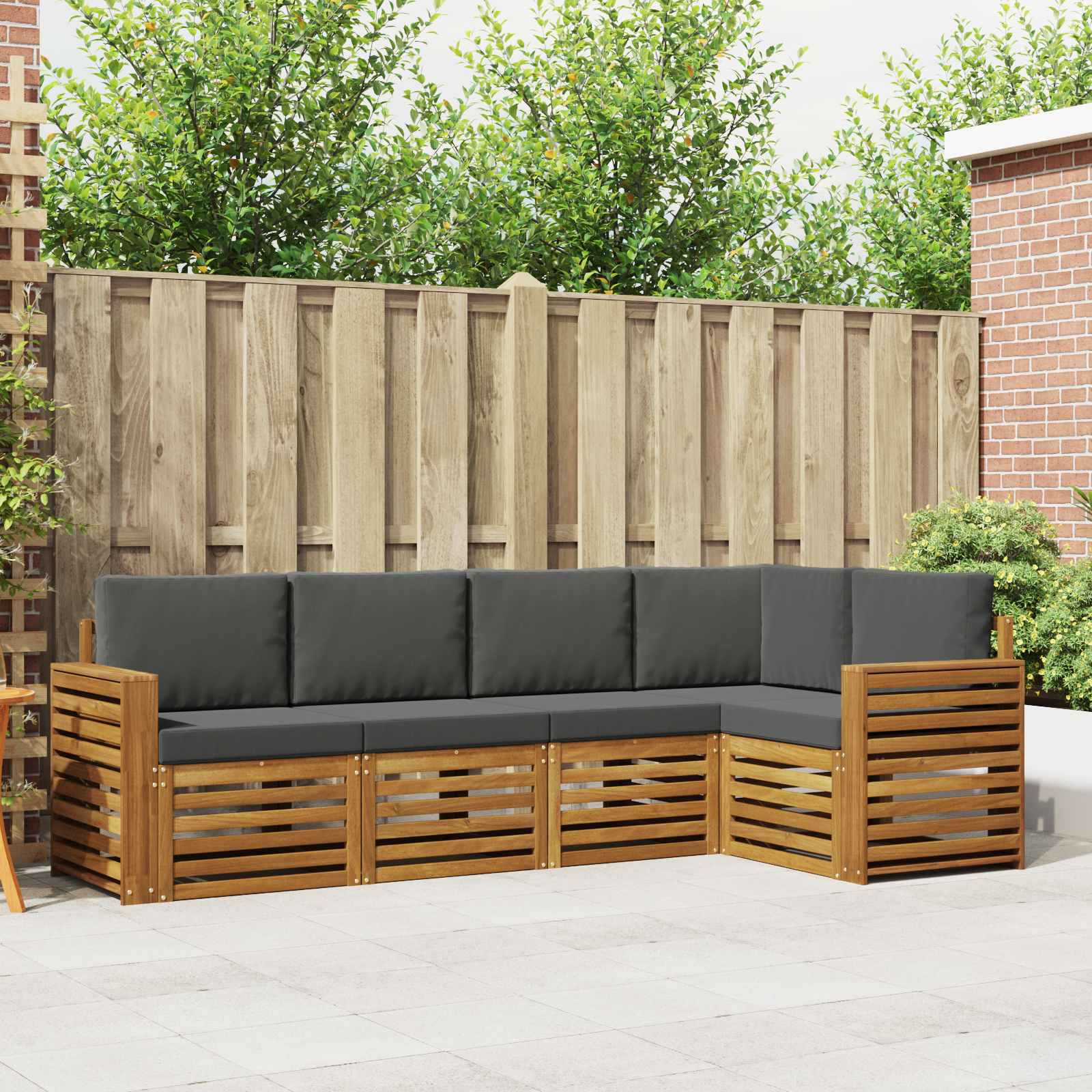 Ensemble de canapé d'angle 5 pcs Naturel et Anthracite - XIOS