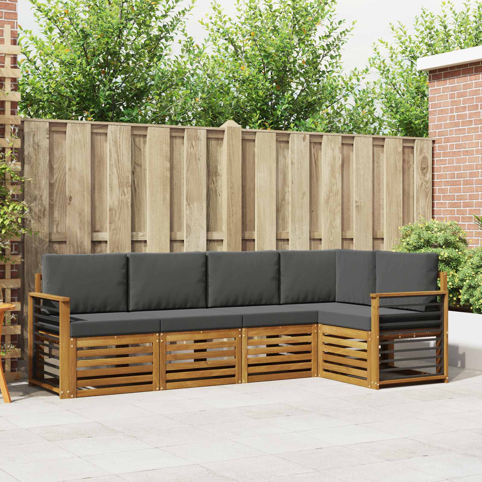 Ensemble de canapé d'angle 5 pcs Naturel et Anthracite - XIOS