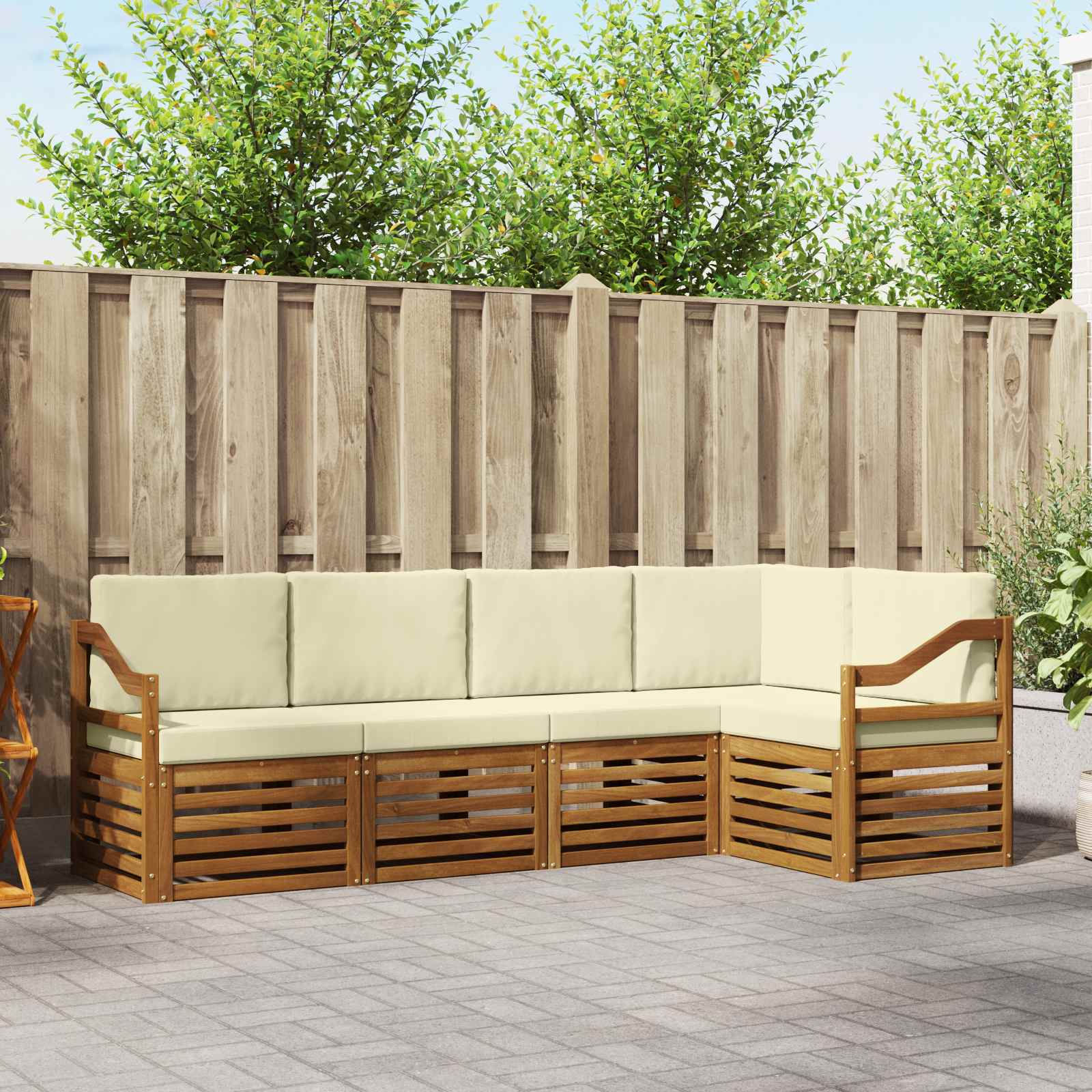 Ensembles de canapés avec coussin 5 pcs Naturel et Crème - XIOS