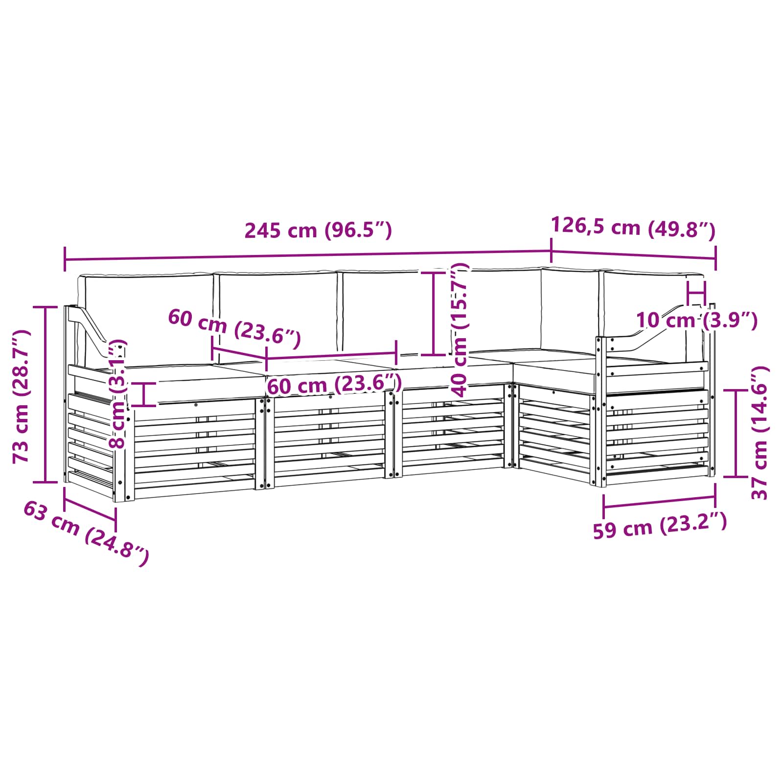 Ensembles de canapés avec coussin 5 pcs Naturel et Crème - XIOS