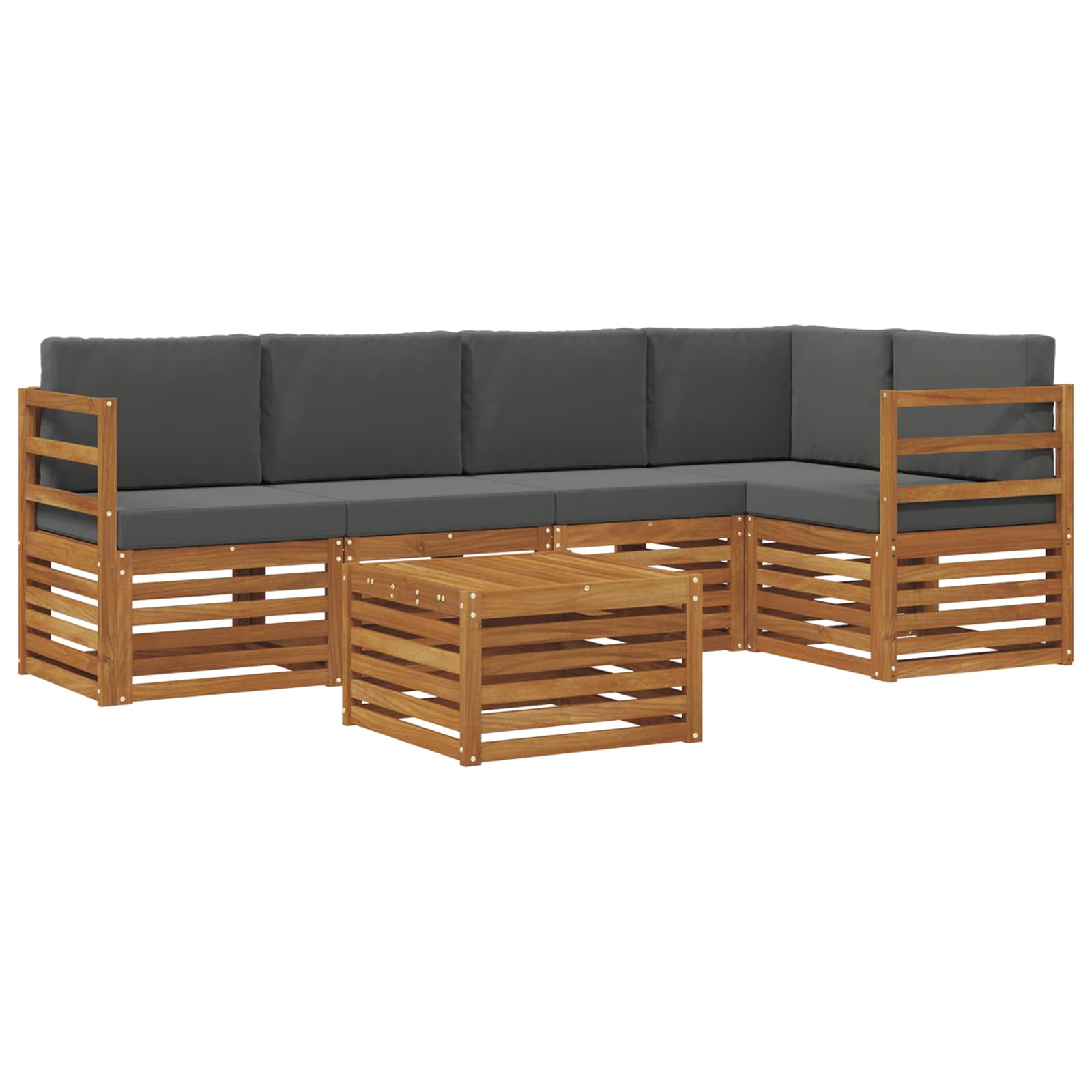 Ensemble de canapé d'angle 6 pcs Naturel et Anthracite - XIOS