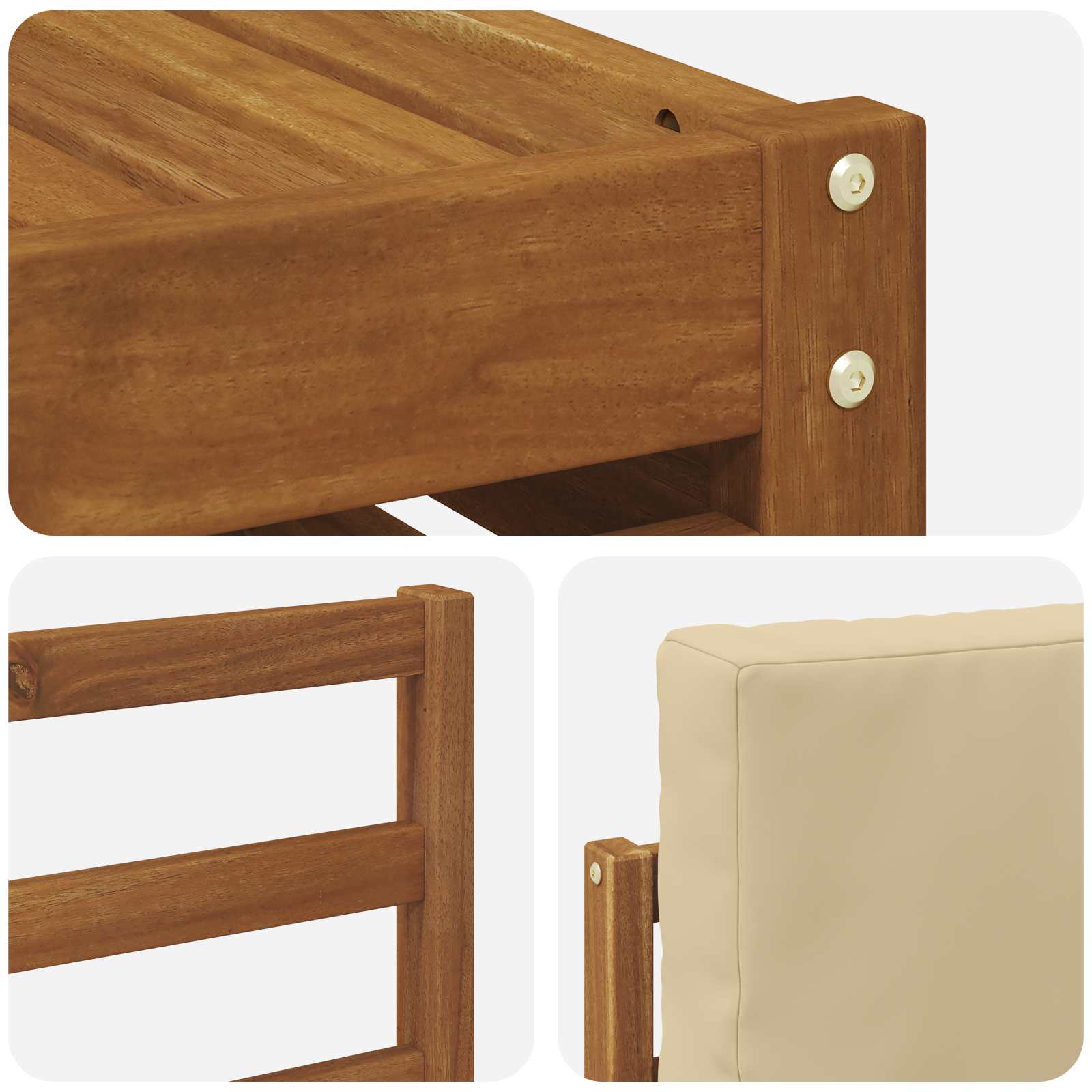 Ensemble de canapé d'angle avec coussin 6 pcs Naturel et Beige - XIOS