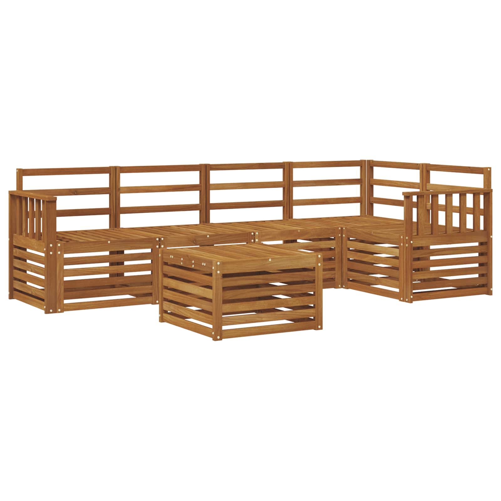 Ensemble de canapé d'angle 6 pcs Naturel Bois d'Acacia Massif - XIOS