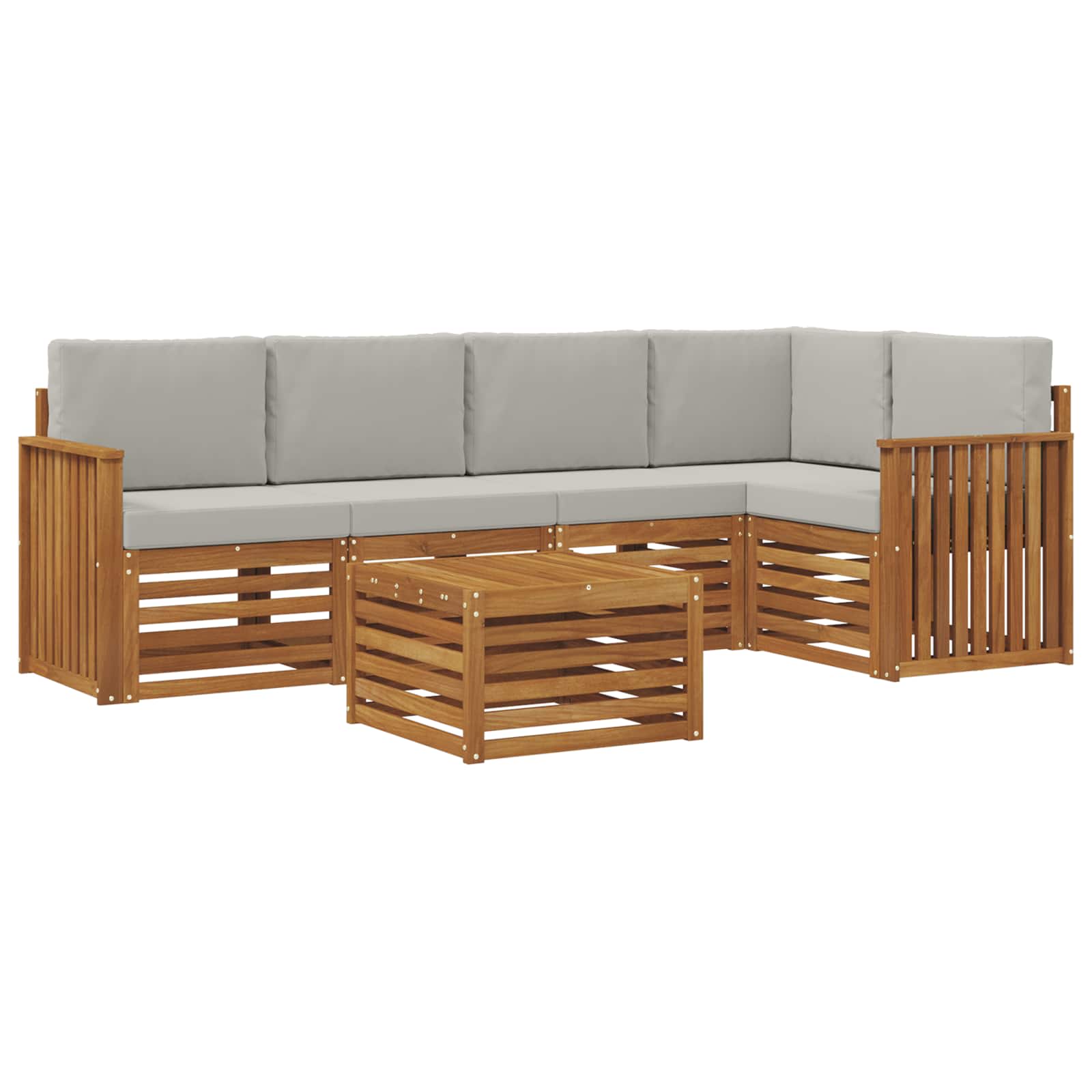 Ensemble de canapé d'angle 6 pcs Gris Naturel et Clair - XIOS