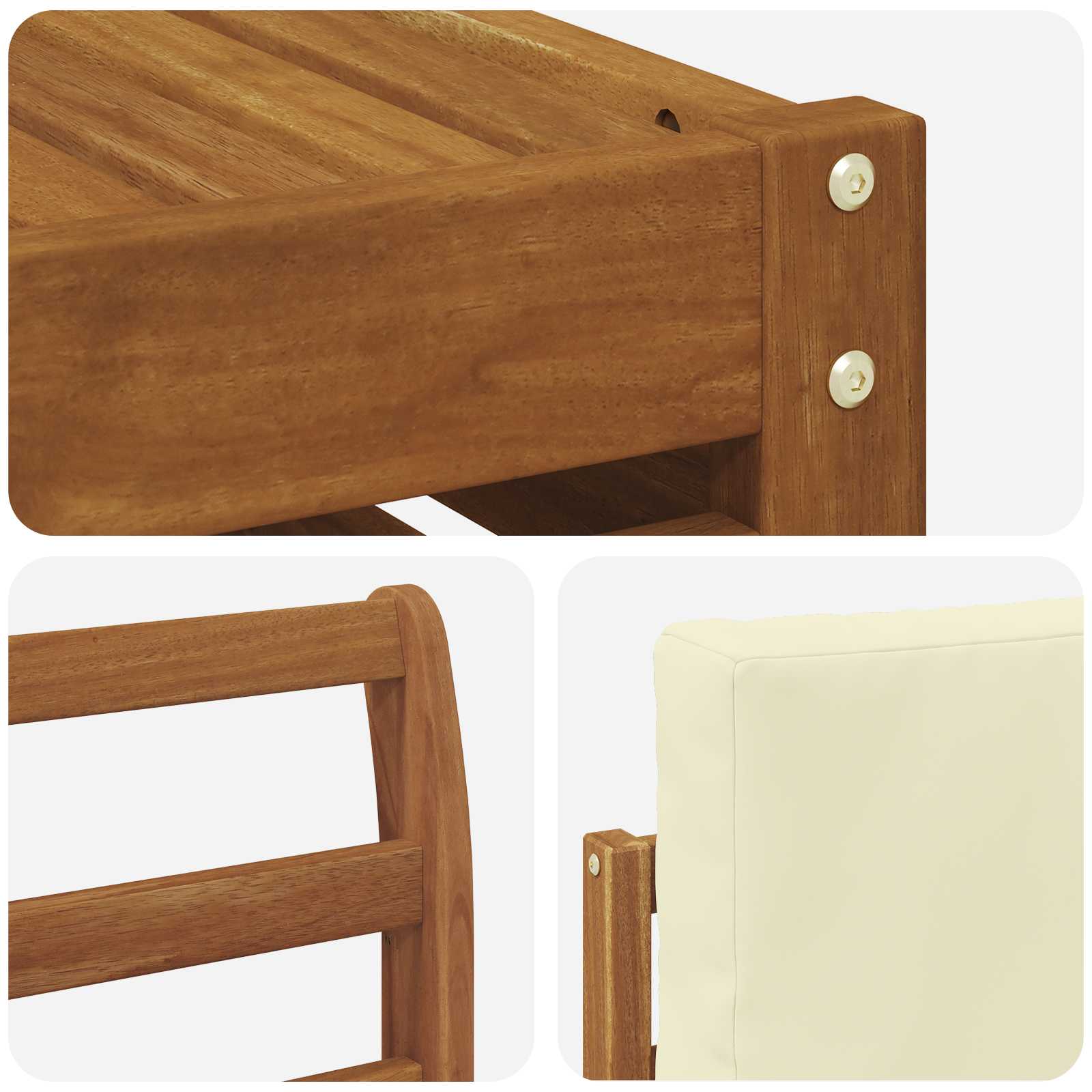 Ensemble de canapé d'angle avec coussin 6 pcs Naturel et Crème - XIOS