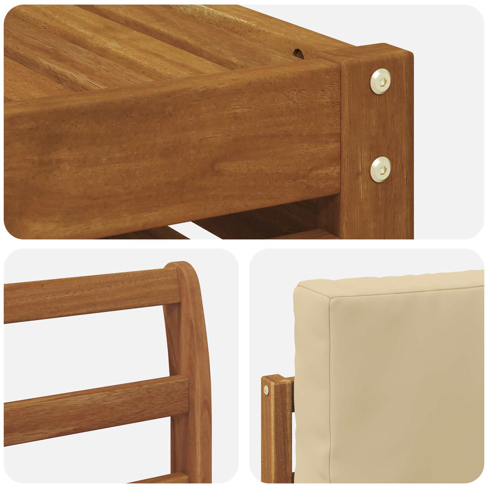Ensemble de canapé d'angle avec coussin 6 pcs Naturel et Beige - XIOS