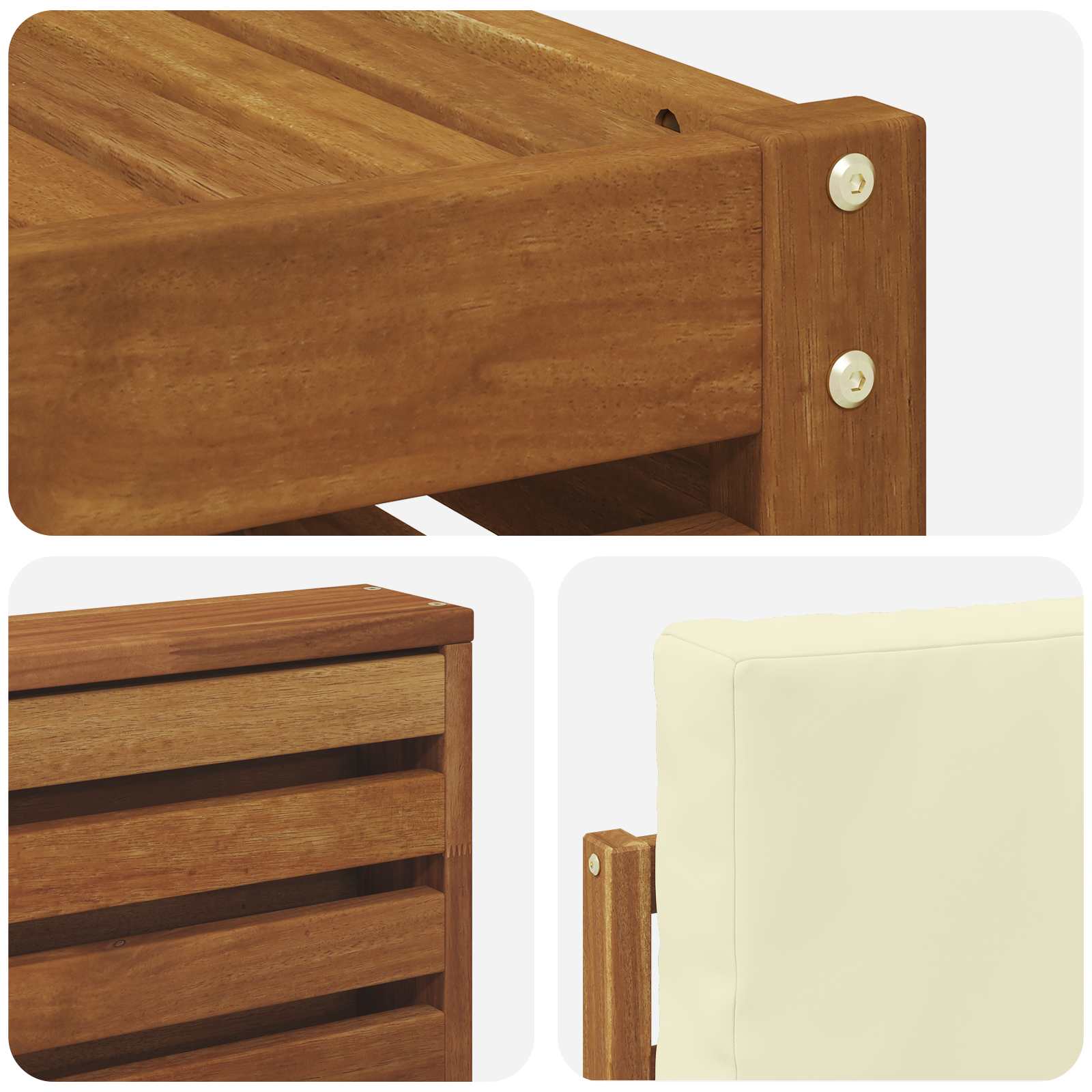 Ensemble de canapé d'angle avec coussin 6 pcs Naturel et Crème - XIOS