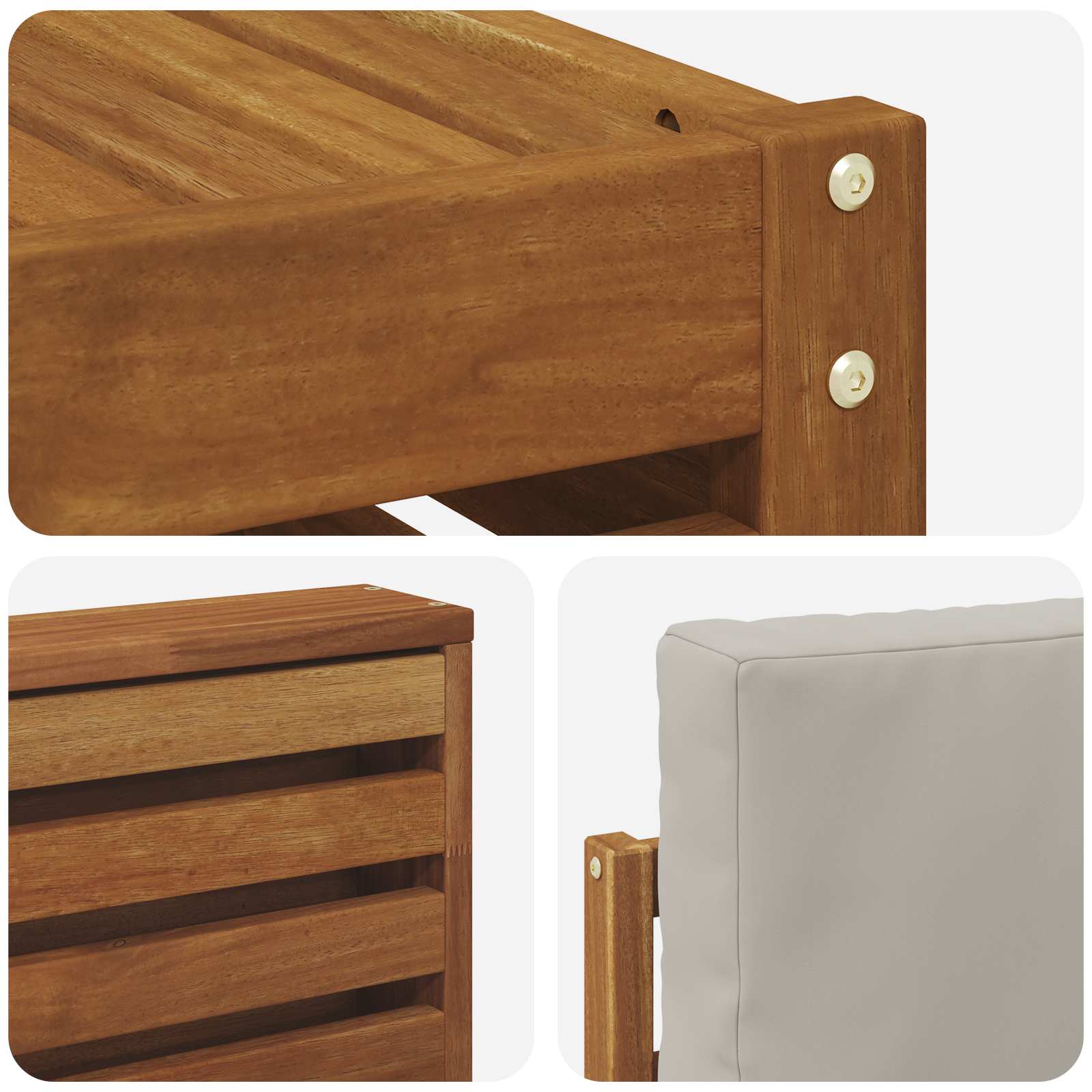 Ensemble de canapé d'angle 6 pcs Gris Naturel et Clair - XIOS