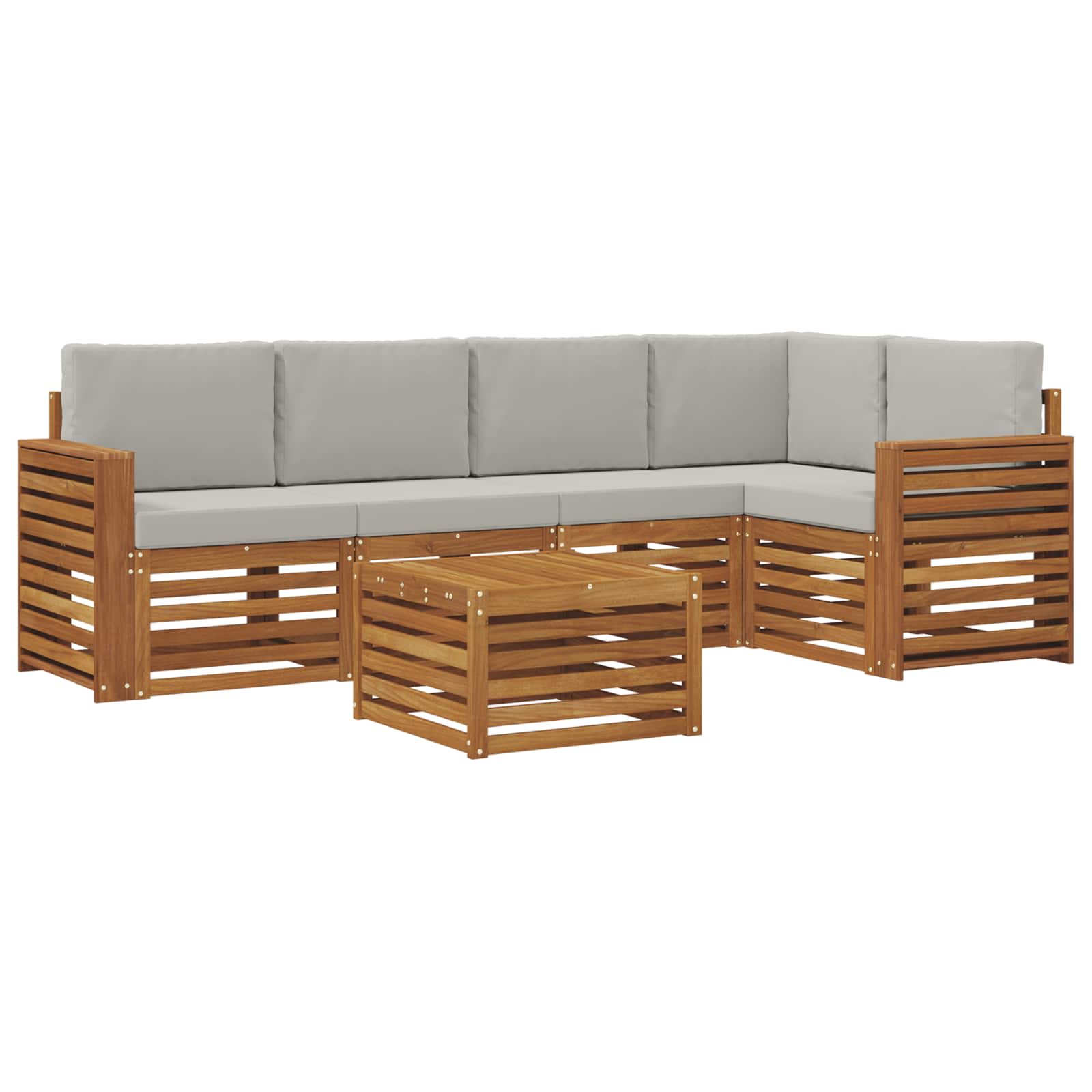 Ensembles de canapés avec coussin 6 pcs Gris Naturel et Clair