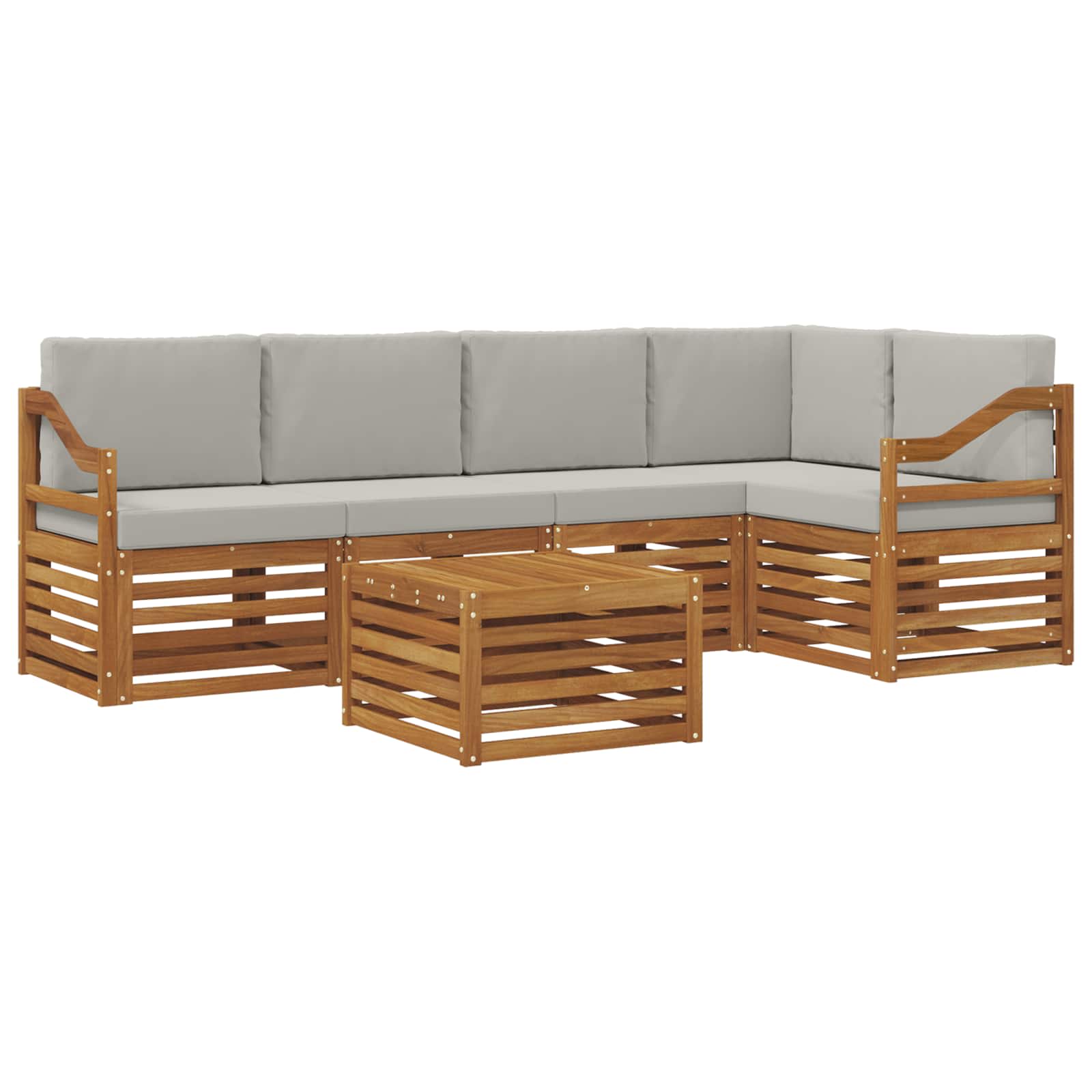 Ensemble de canapé d'angle 6 pcs Gris Naturel et Clair - XIOS