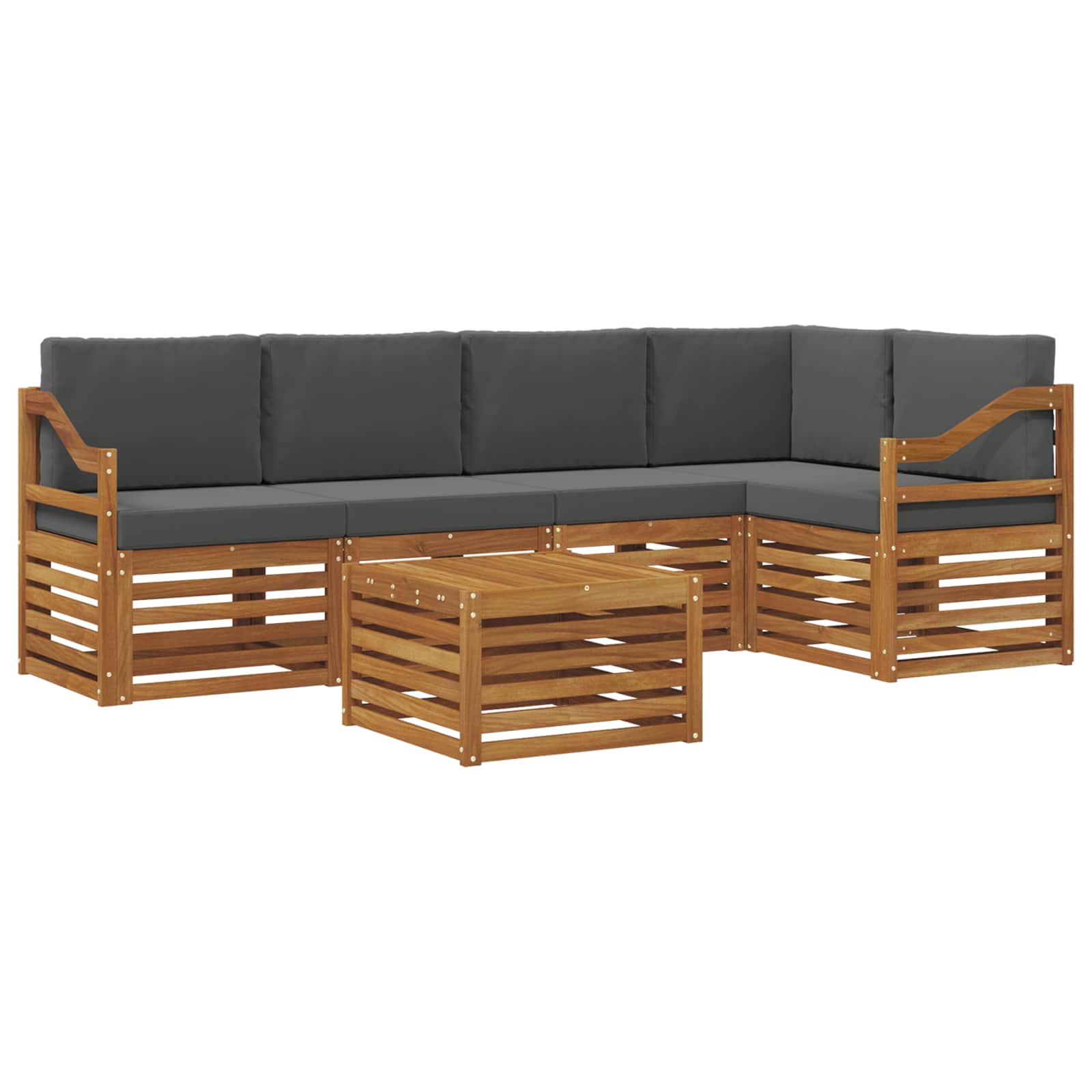 Ensemble de canapé d'angle 6 pcs Naturel et Anthracite - XIOS
