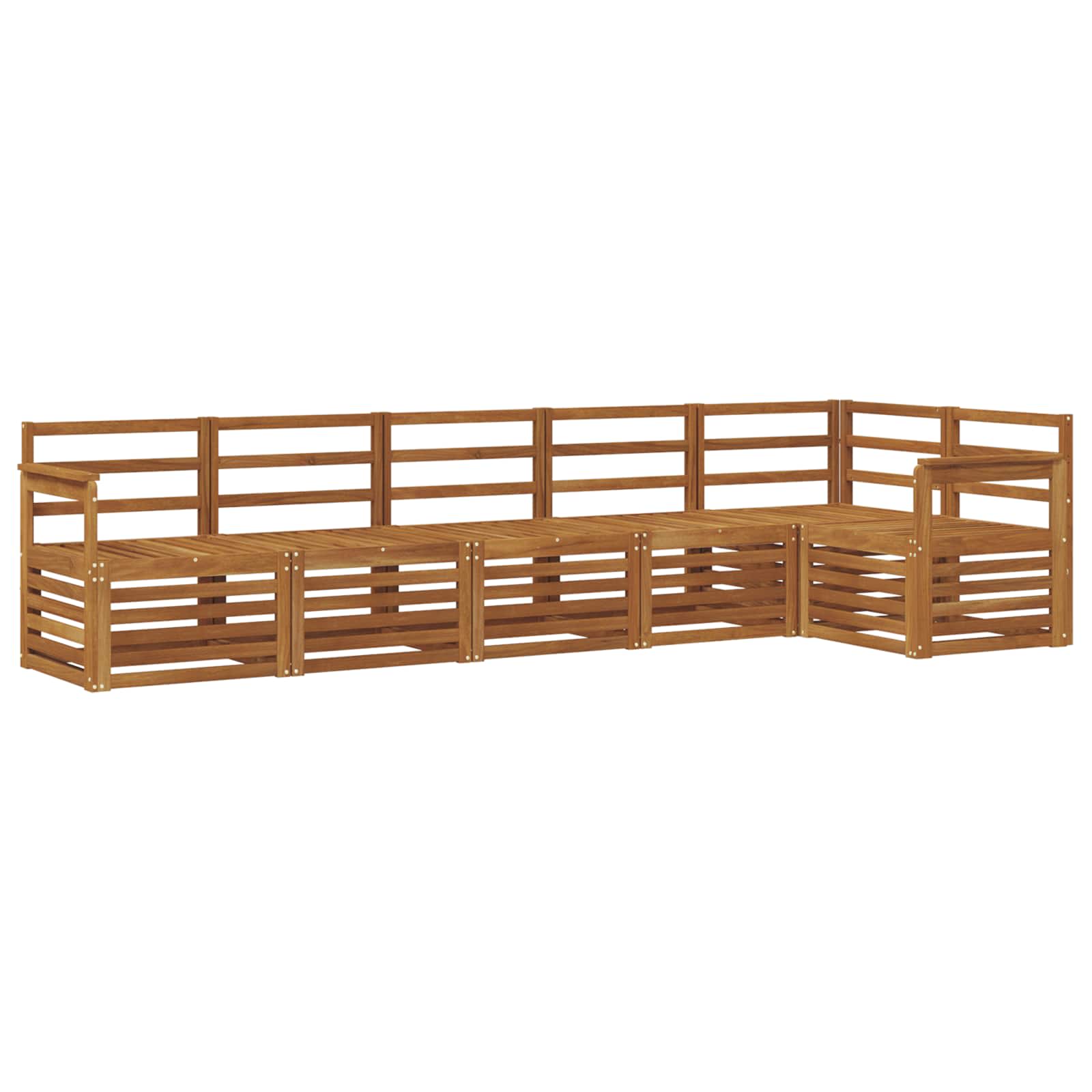Ensemble de canapé d'angle 6 pcs Naturel Bois d'Acacia Massif - XIOS