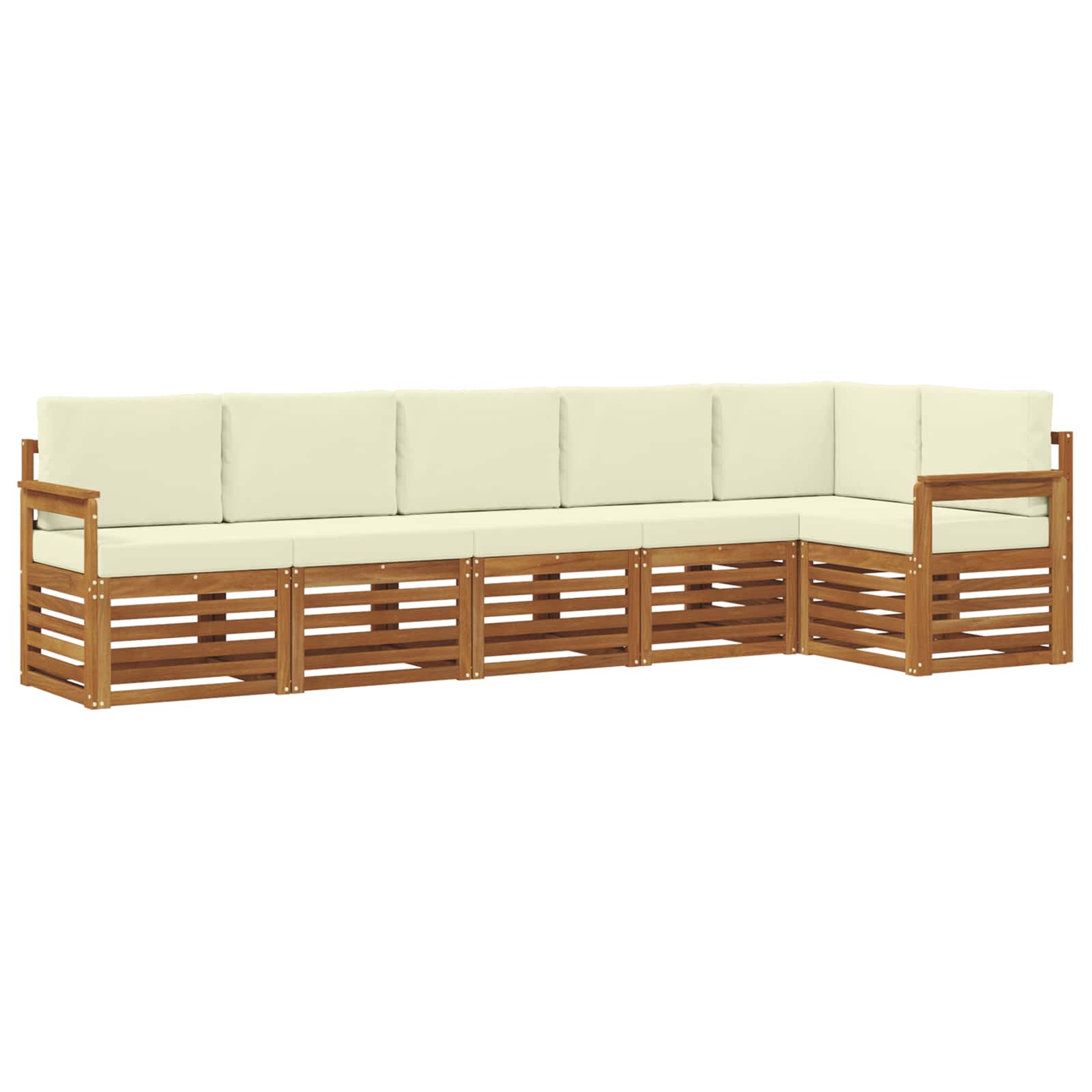 Ensemble de canapé d'angle avec coussin 6 pcs Naturel et Crème - XIOS