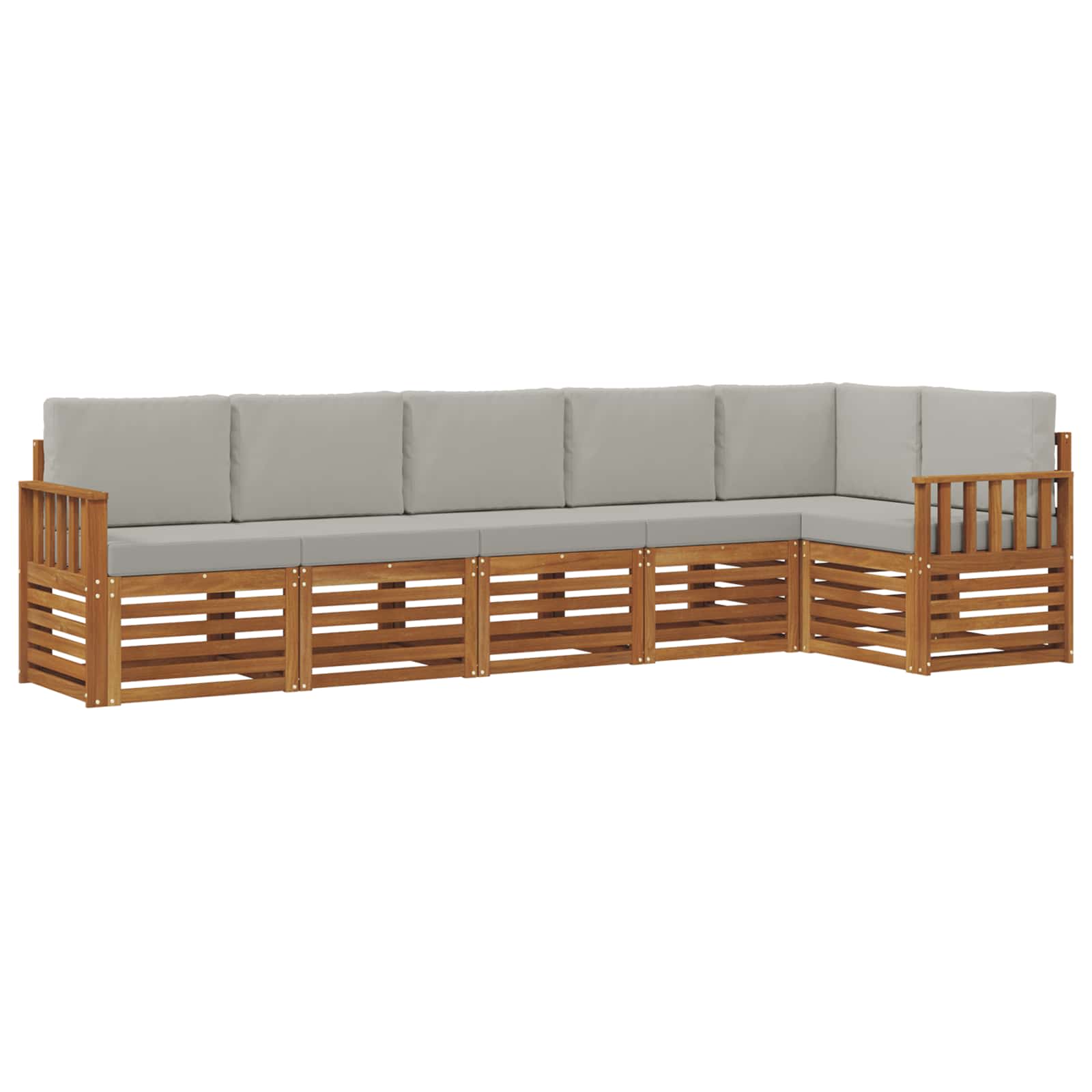 Ensemble de canapé d'angle 6 pcs Gris Naturel et Clair - XIOS
