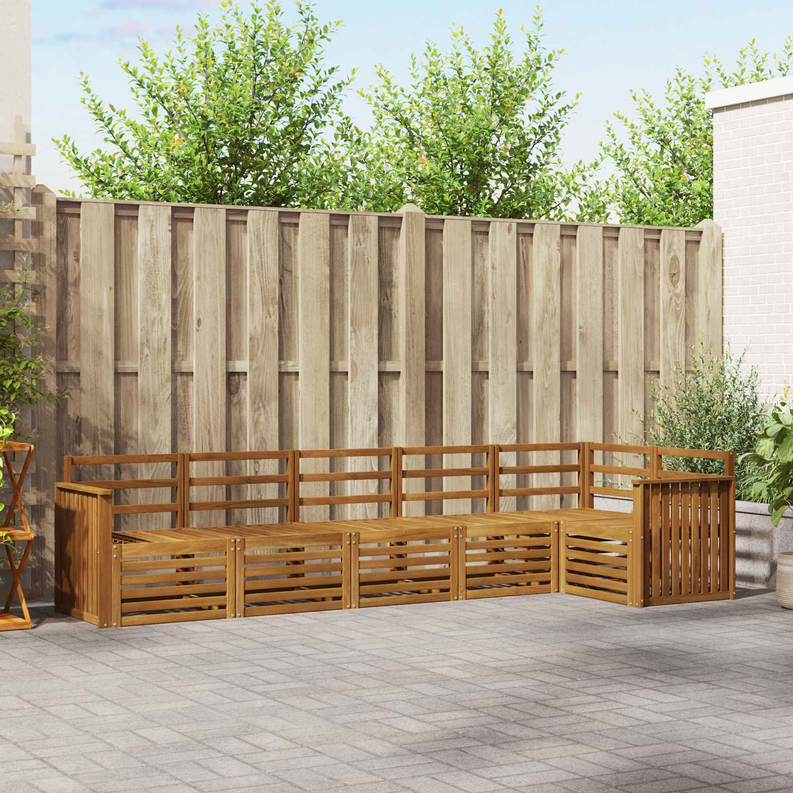 Ensembles de canapés 6 pcs Naturel Bois d'Acacia Massif - XIOS