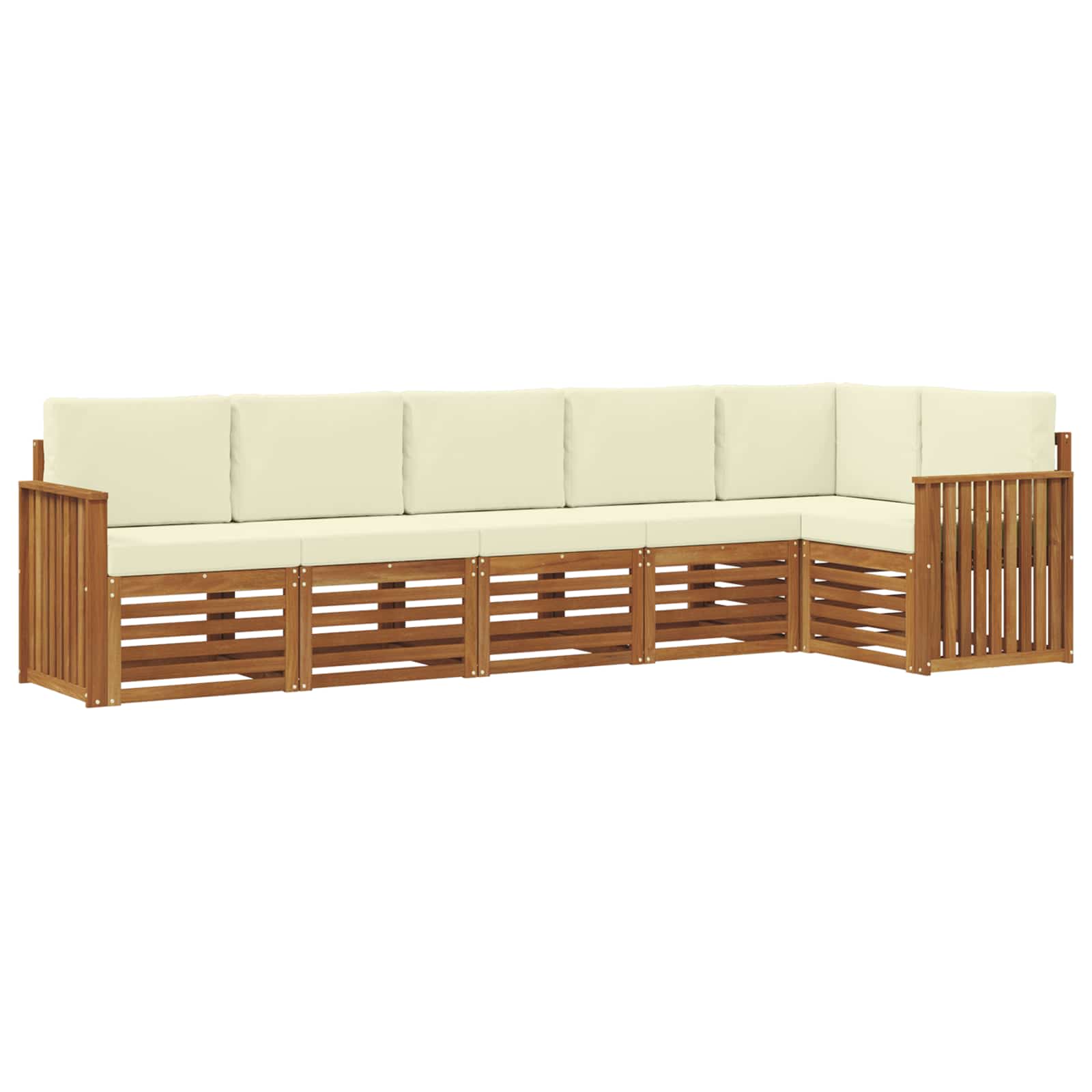 Ensemble de canapé d'angle avec coussin 6 pcs Naturel et Crème - XIOS