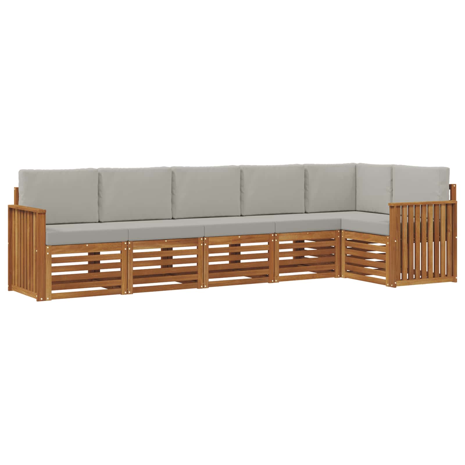 Ensemble de canapé d'angle 6 pcs Gris Naturel et Clair - XIOS