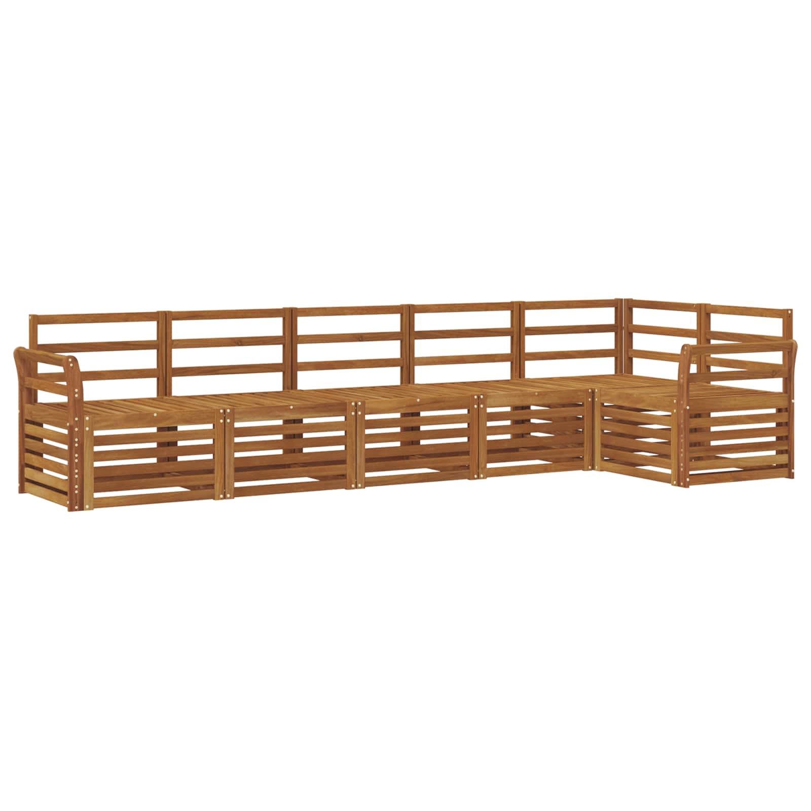 Ensemble de canapé d'angle 6 pcs Naturel Bois d'Acacia Massif - XIOS