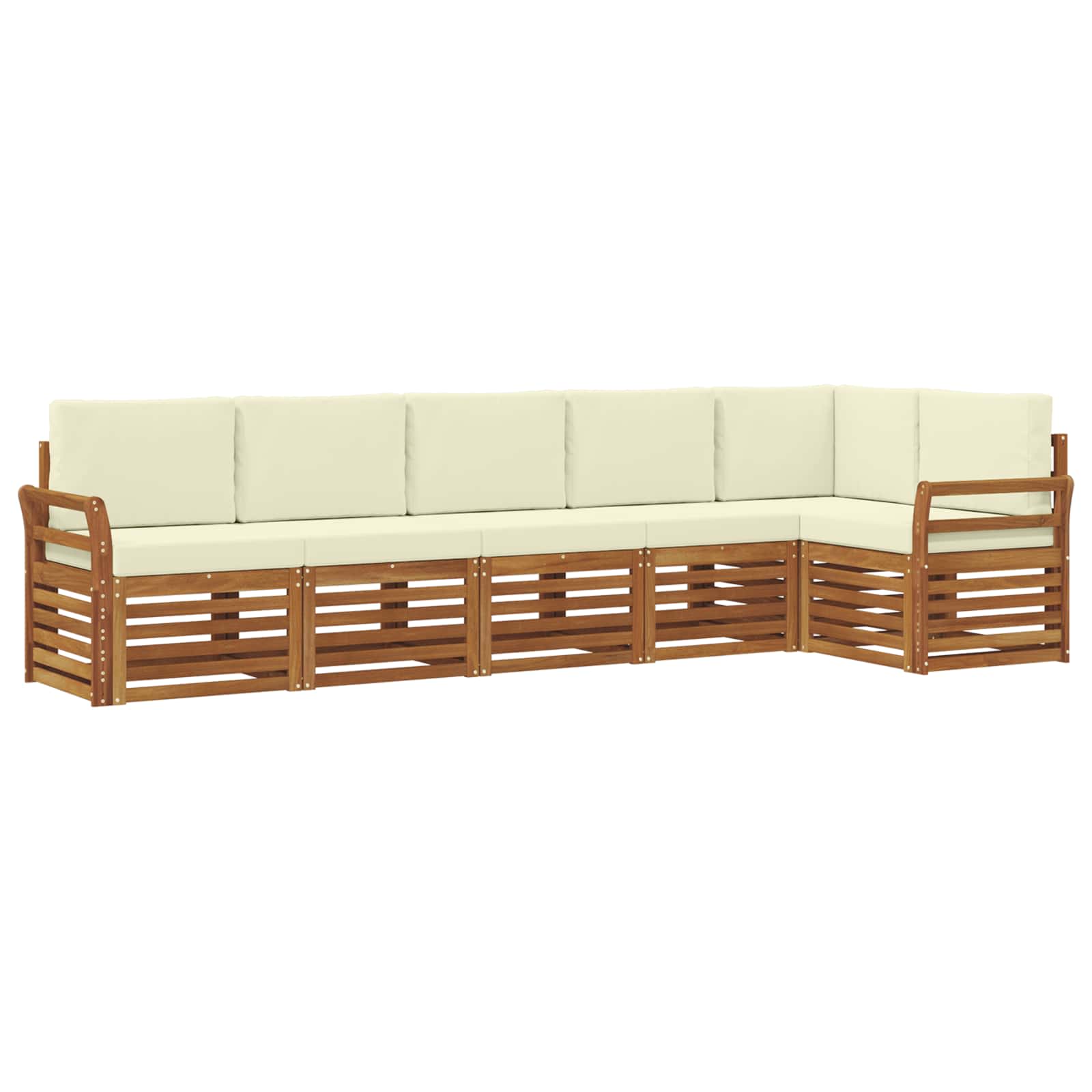 Ensemble de canapé d'angle avec coussin 6 pcs Naturel et Crème - XIOS
