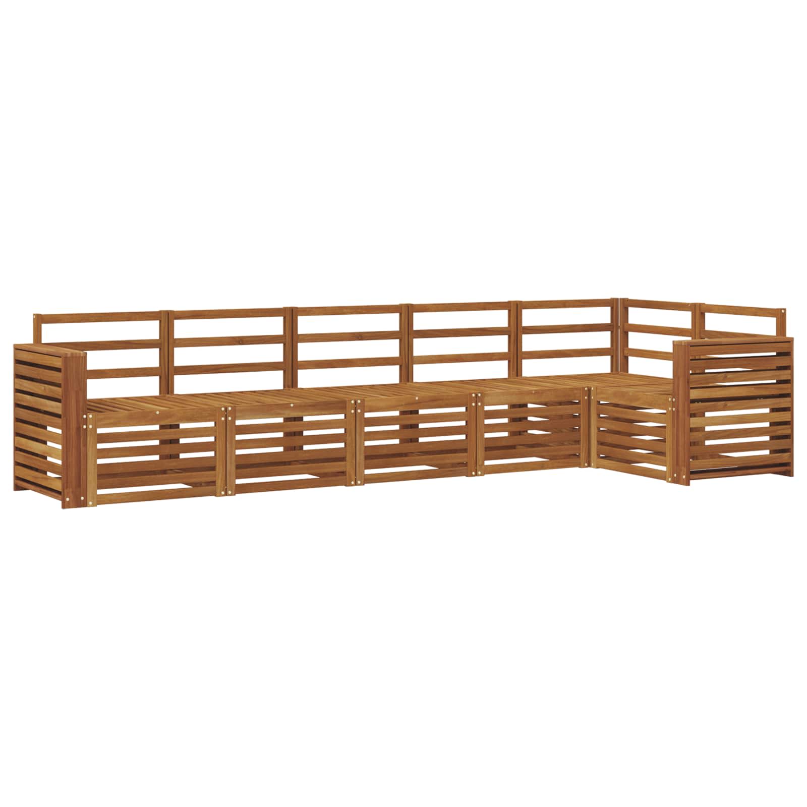 Ensemble de canapés d'extérieur 6 pc Naturel Polyester