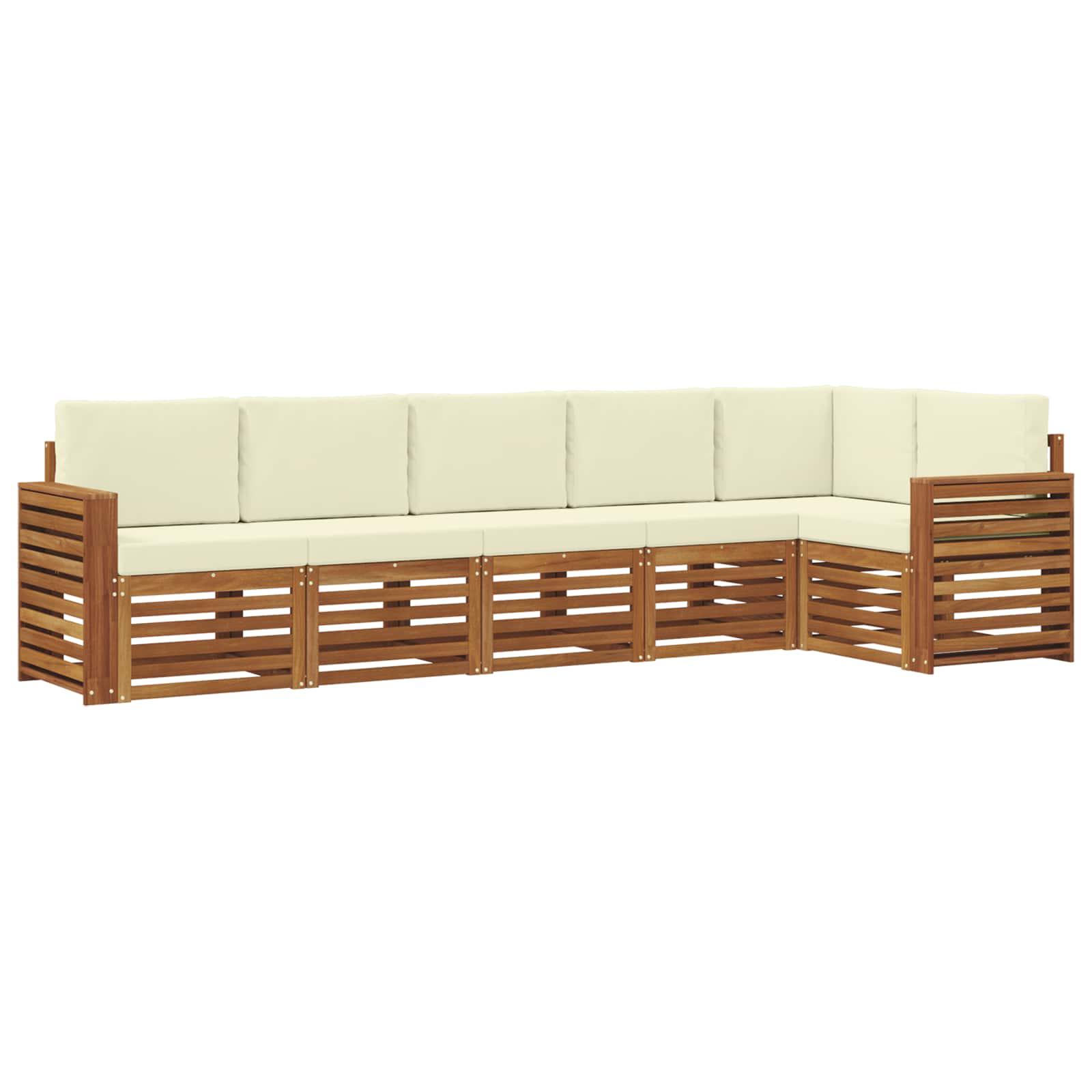 Ensemble de canapé d'angle avec coussin 6 pcs Naturel et Crème - XIOS