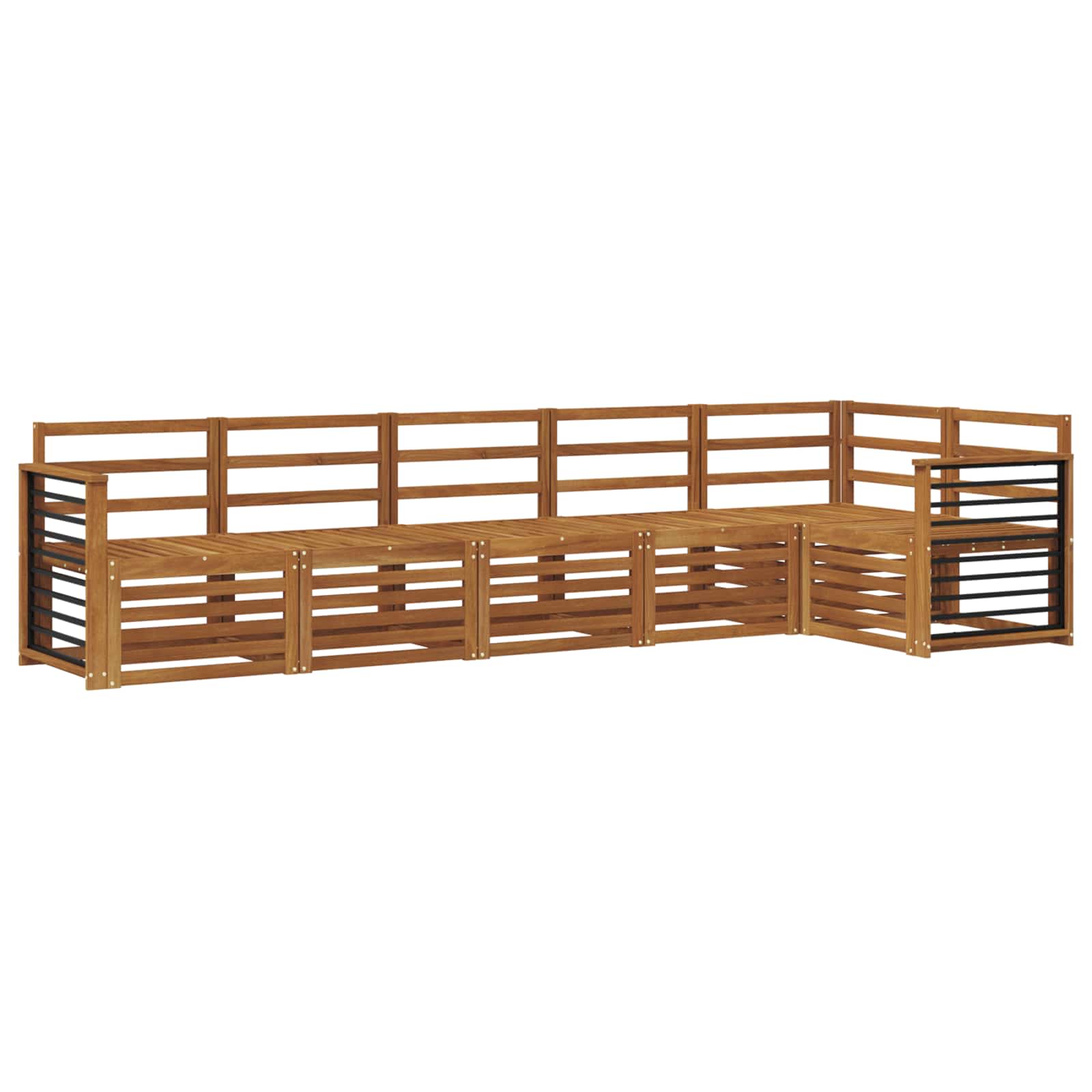 Ensembles de canapés 6 pcs Naturel Bois d'Acacia Massif - XIOS