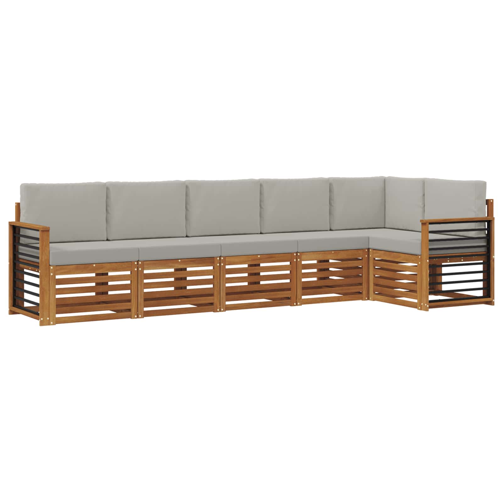 Ensemble de canapé d'angle 6 pcs Gris Naturel et Clair - XIOS