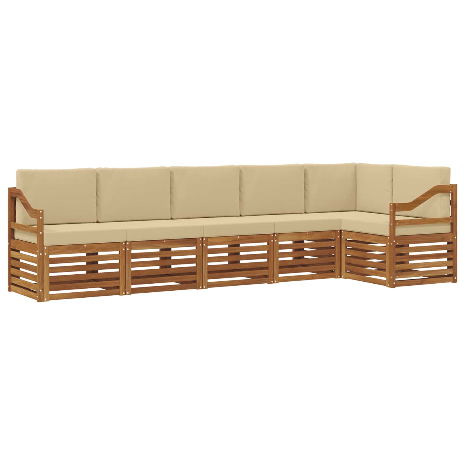 Ensemble de canapé d'angle avec coussin 6 pcs Naturel et Beige - XIOS