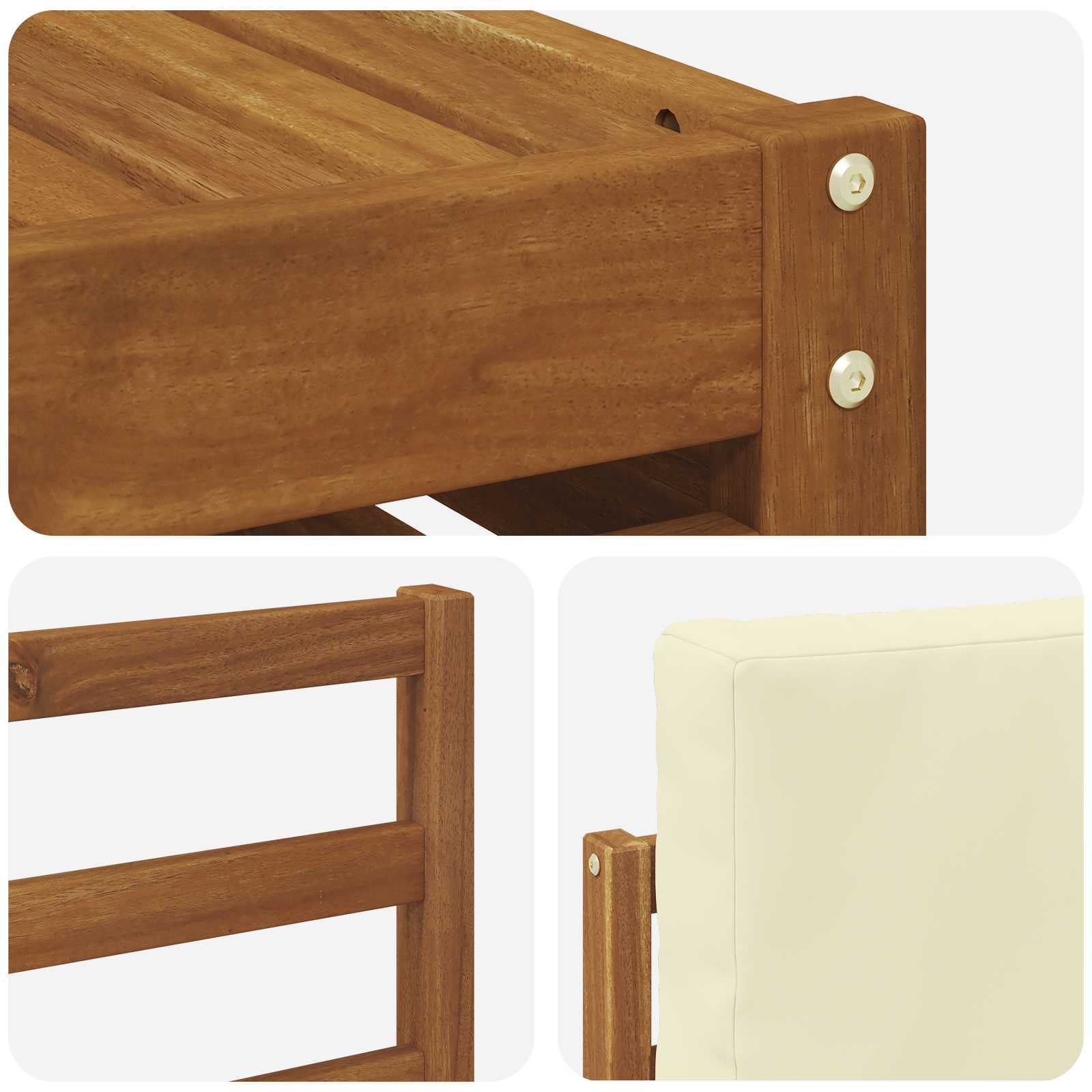 Ensemble de canapé d'angle avec coussin 7 pcs Naturel et Crème - XIOS