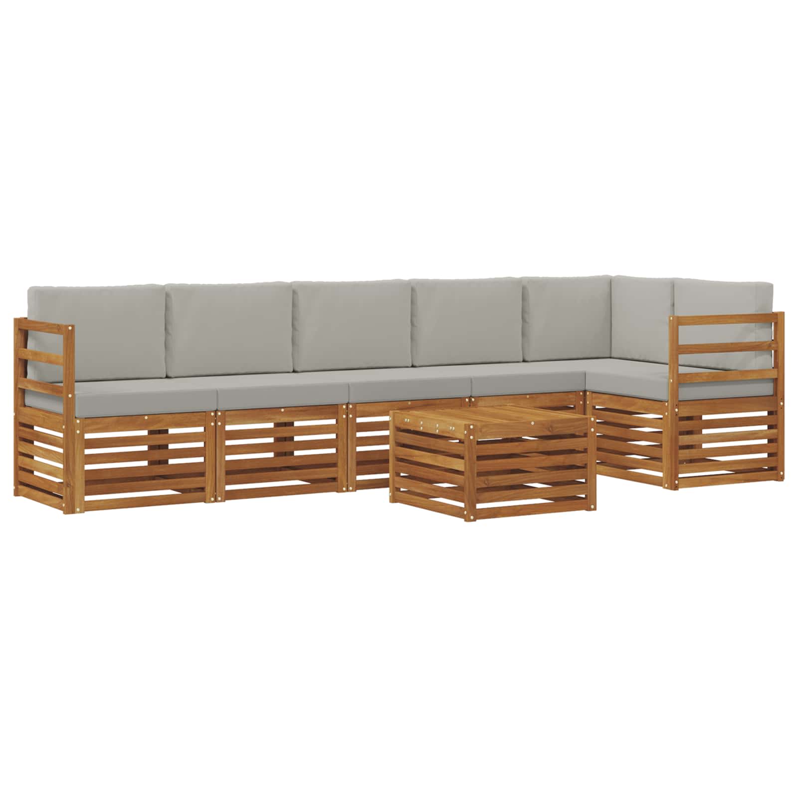 Ensemble de canapé d'angle 7 pcs Gris Naturel et Clair - XIOS