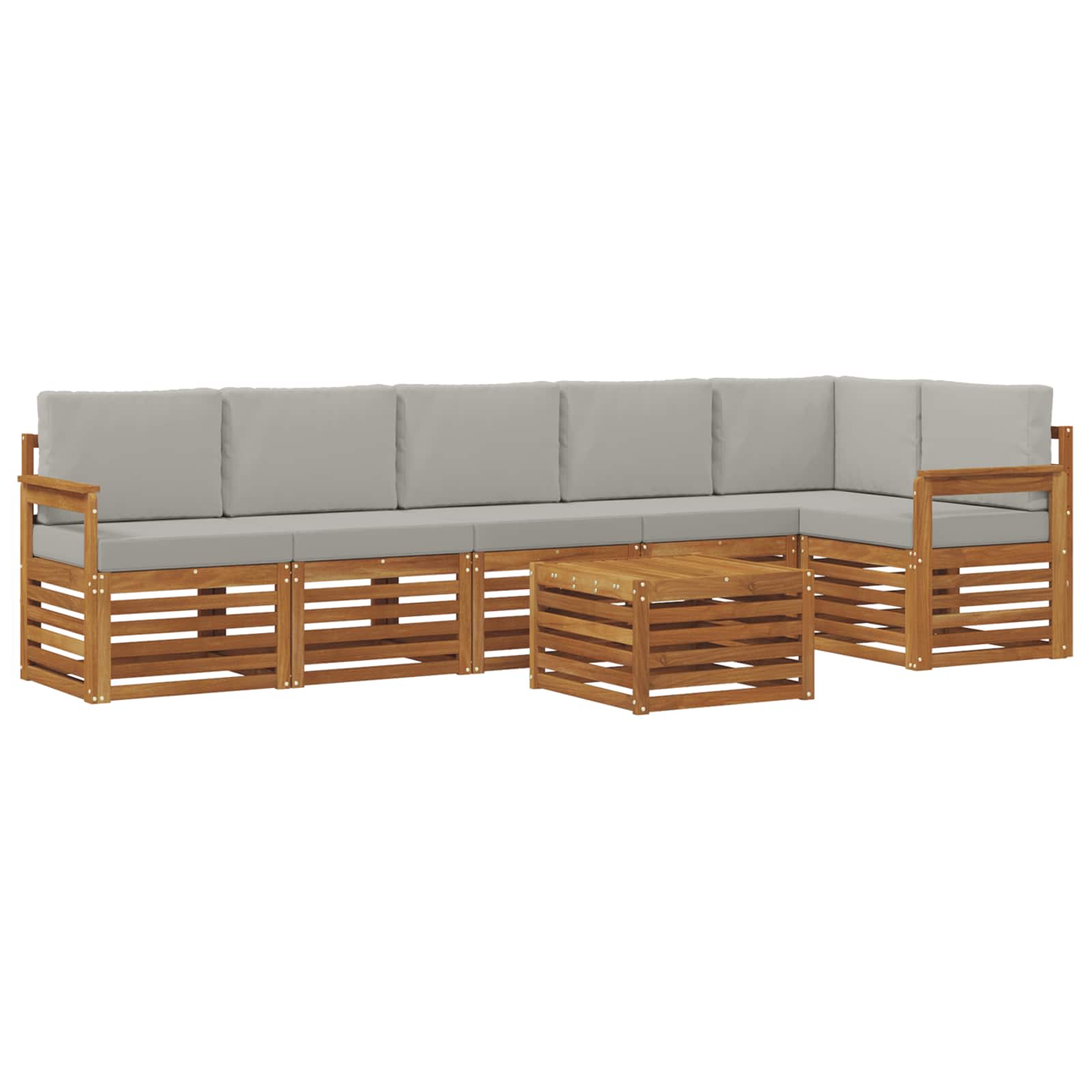 Ensemble de canapé d'angle 7 pcs Gris Naturel et Clair