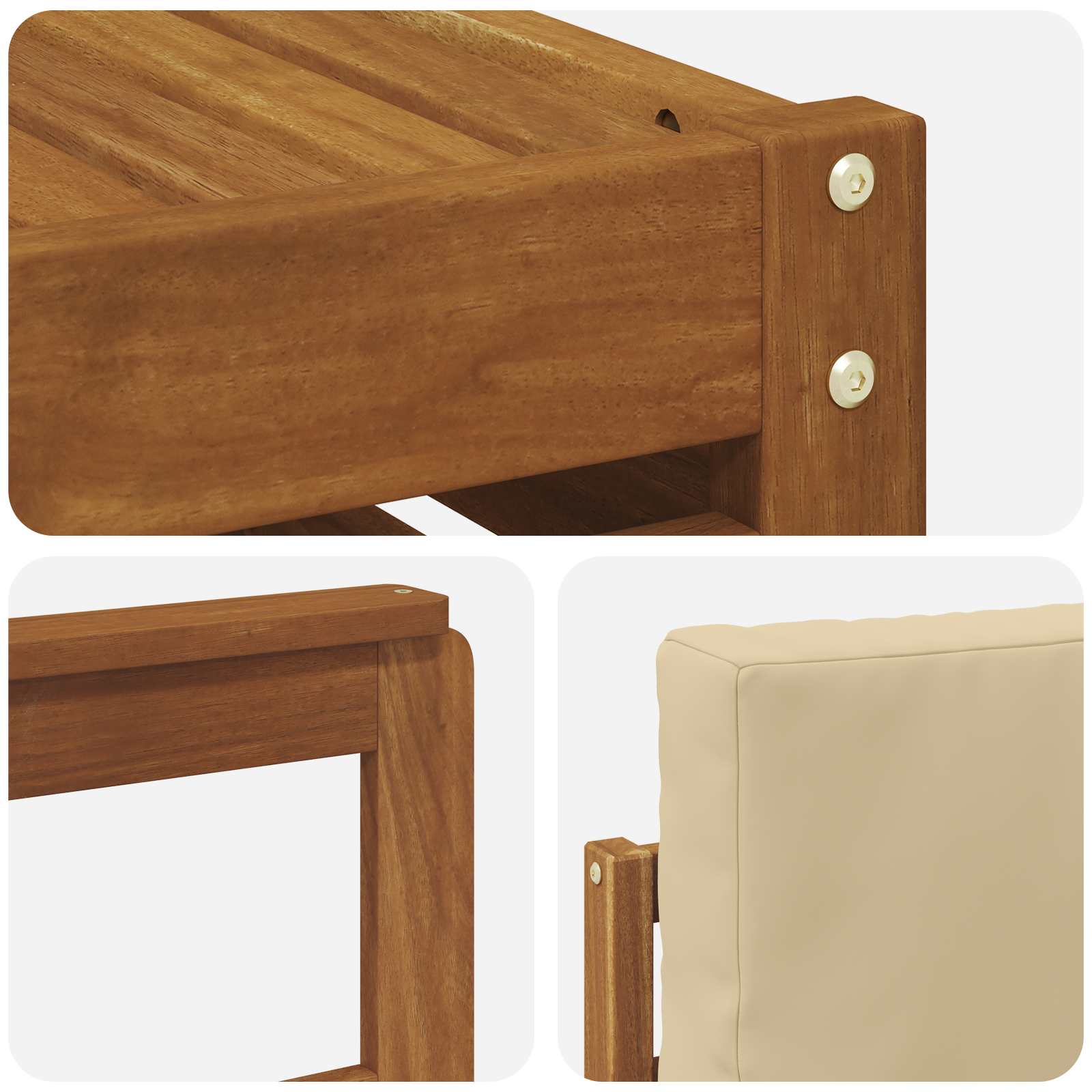 Ensemble de canapé d'angle avec coussin 7 pcs Naturel et Beige - XIOS