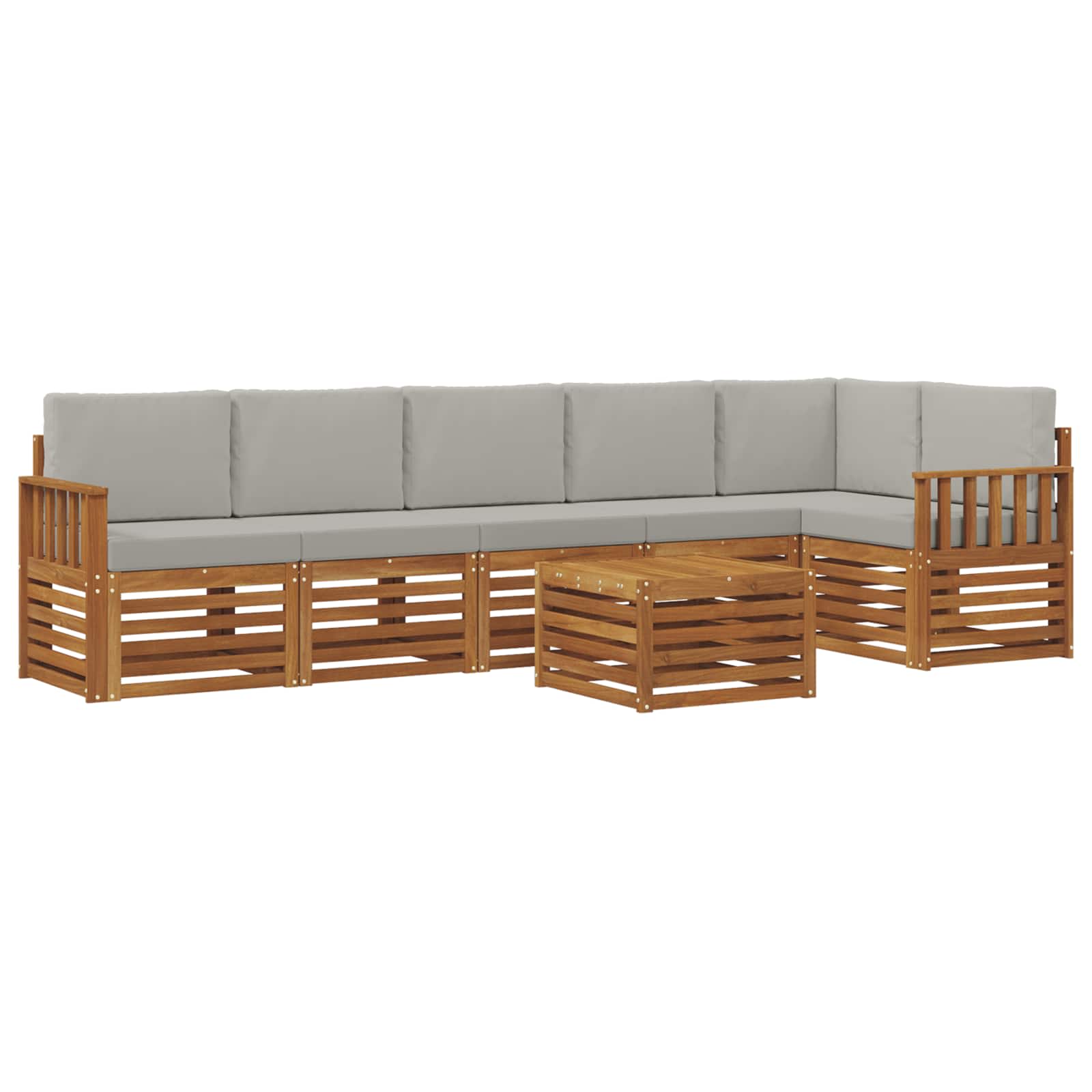Ensemble de canapé d'angle 7 pcs Gris Naturel et Clair - XIOS