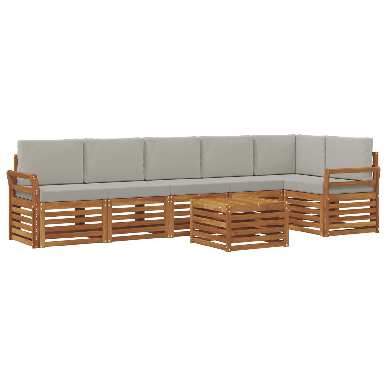 Ensemble de canapé d'angle 7 pcs Gris Naturel et Clair