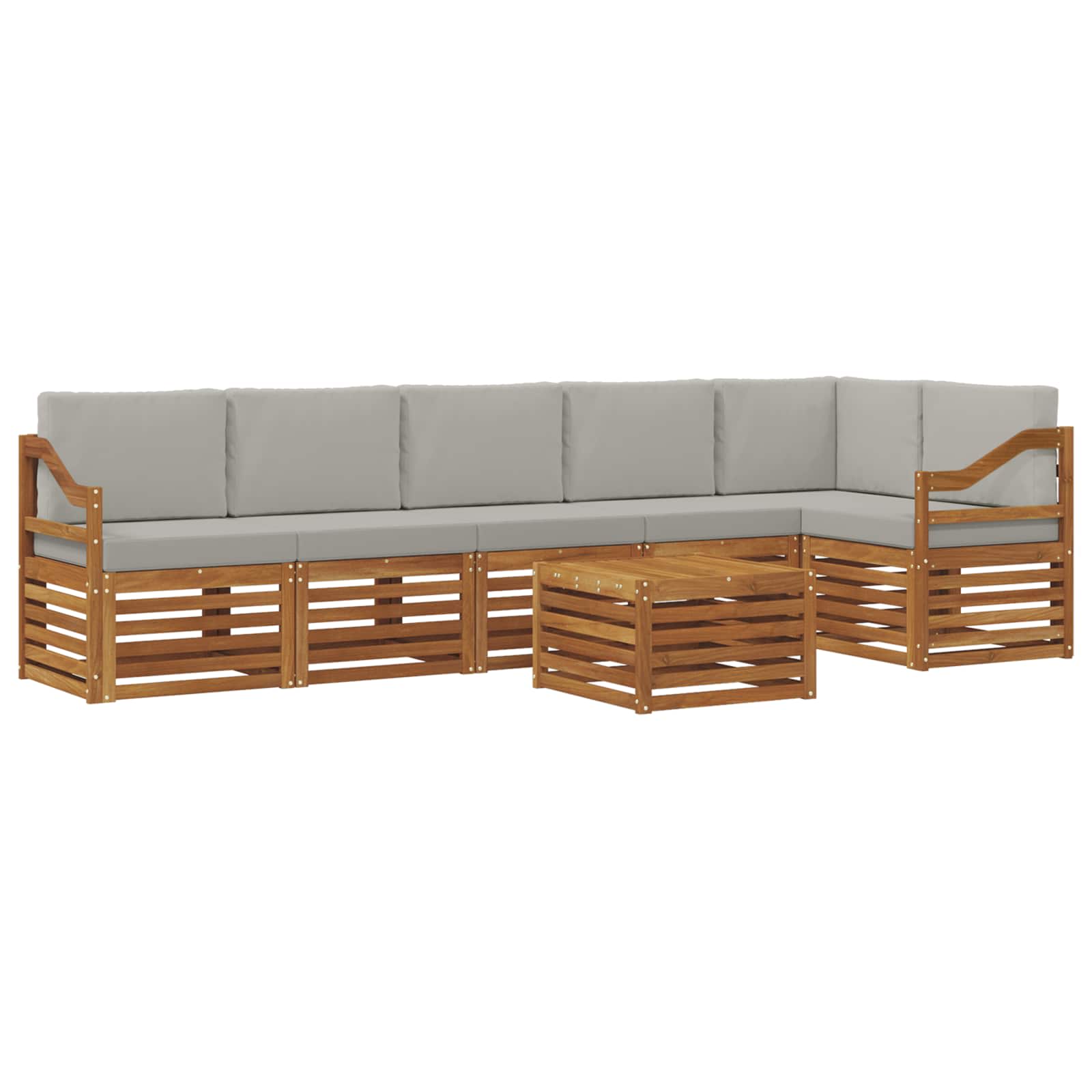 Ensemble de canapé d'angle 7 pcs Gris Naturel et Clair