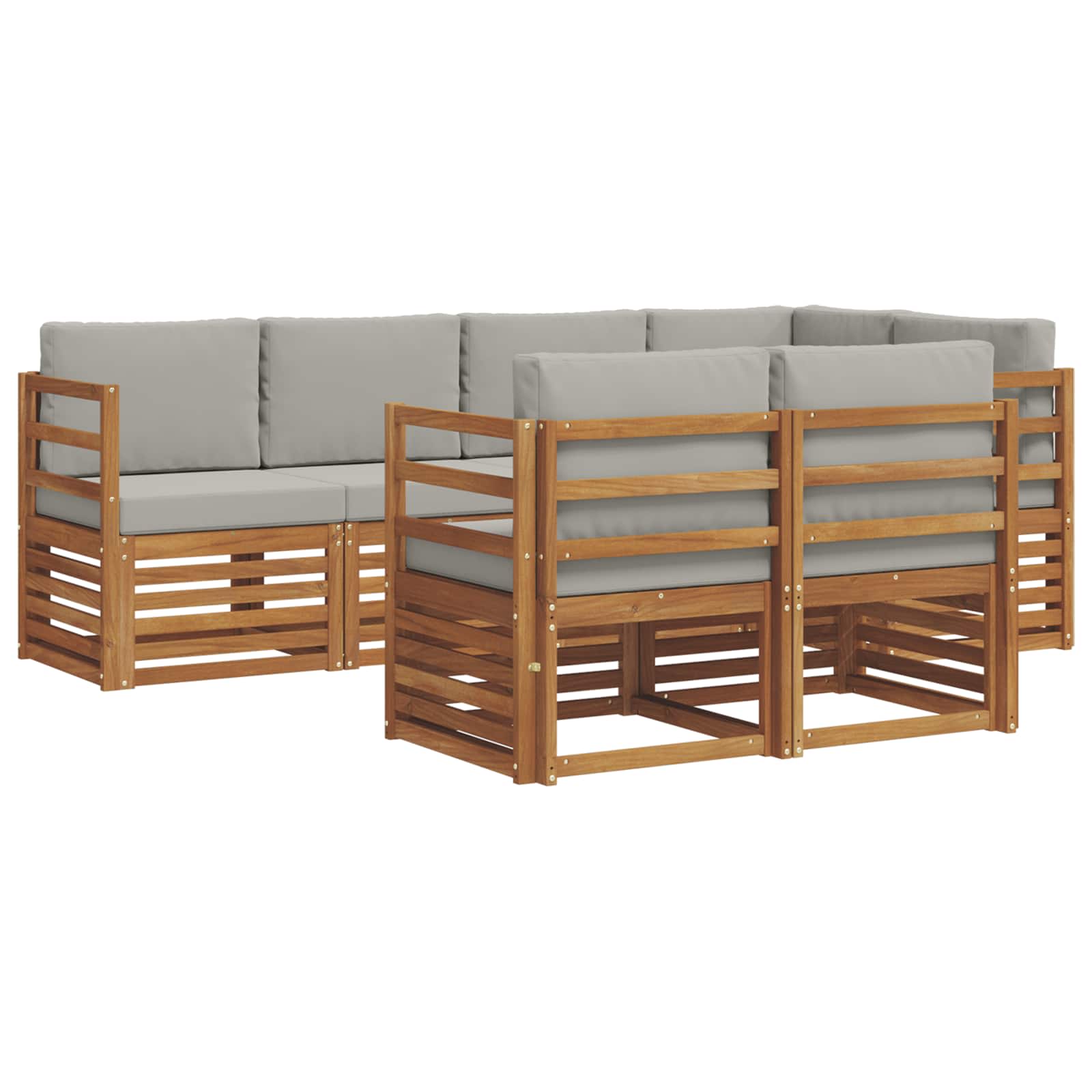 Ensemble de canapé d'angle 7 pcs Gris Naturel et Clair