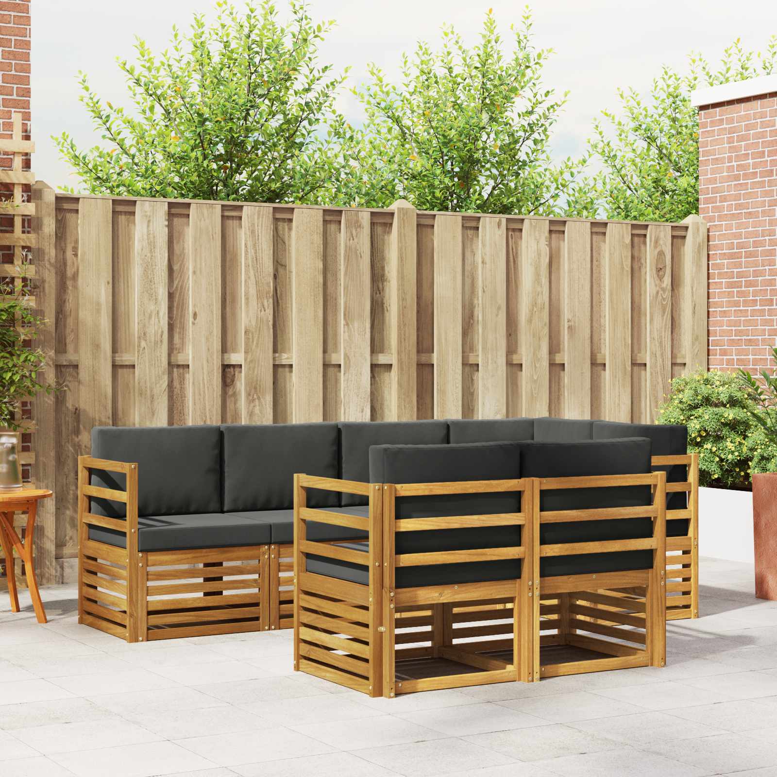 Ensemble de canapé d'angle 7 pcs Naturel et Anthracite - XIOS