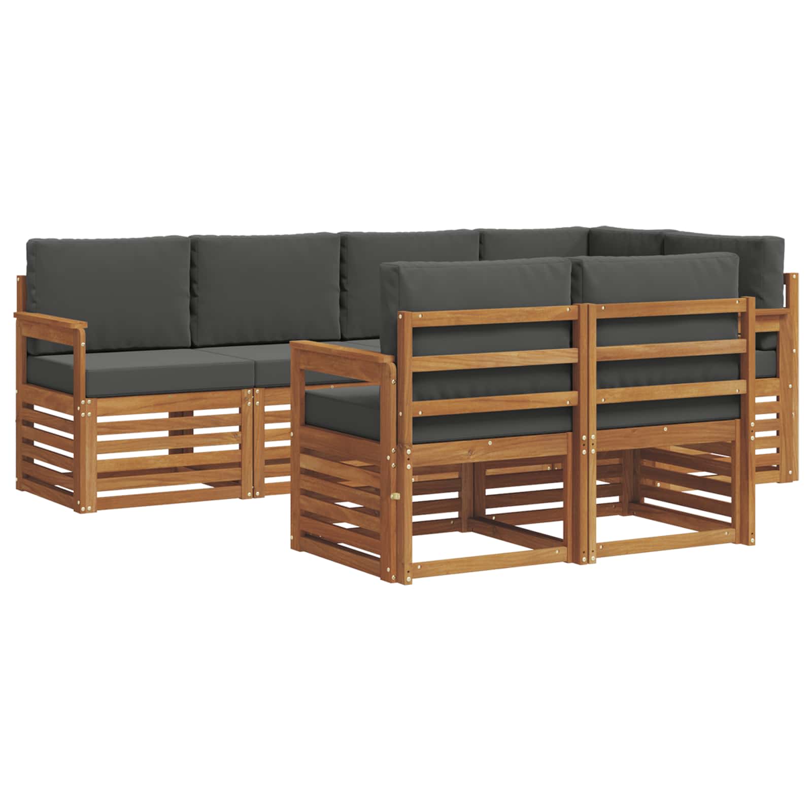 Ensemble de canapé d'angle 7 pcs Naturel et Anthracite - XIOS