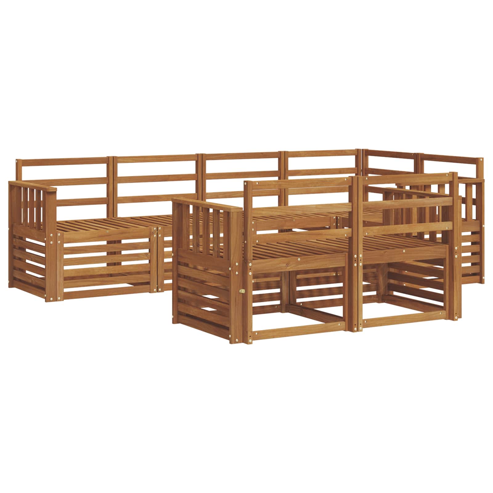 Ensemble de canapés d'extérieur 7 pcs Naturel Polyester - XIOS