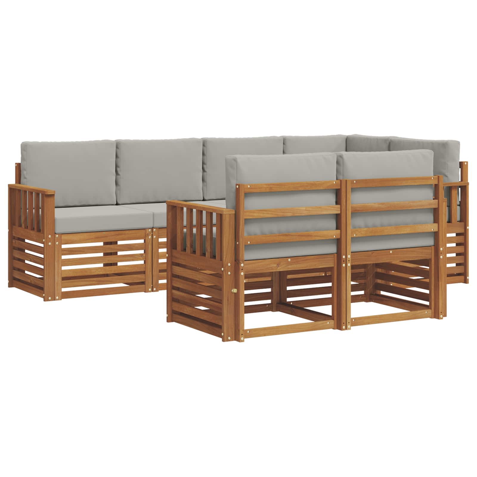 Ensemble de canapé d'angle 7 pcs Gris Naturel et Clair