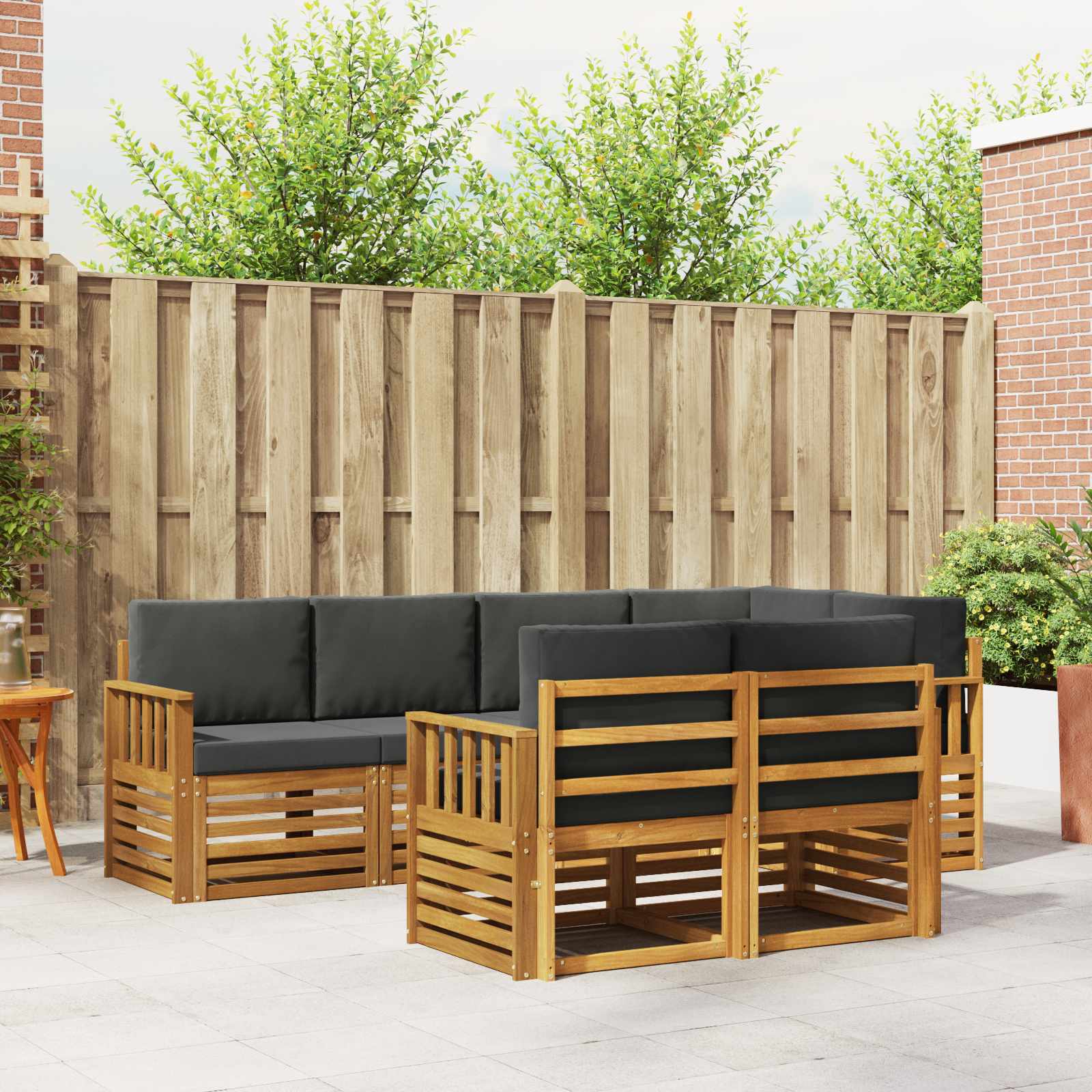 Ensemble de canapé d'angle 7 pcs Naturel et Anthracite - XIOS